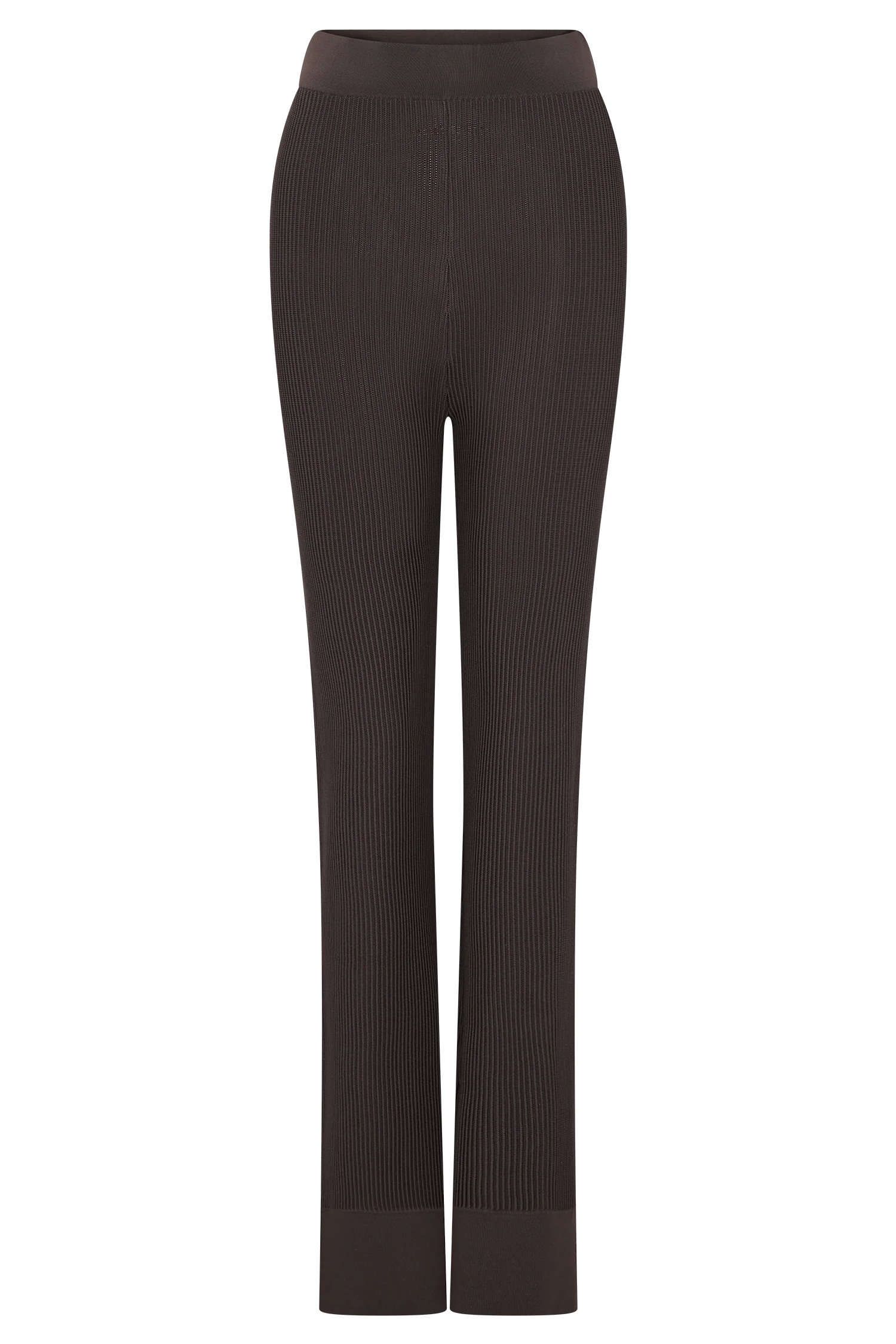 Elodie Ribbed Knit Pants - Chocolate
