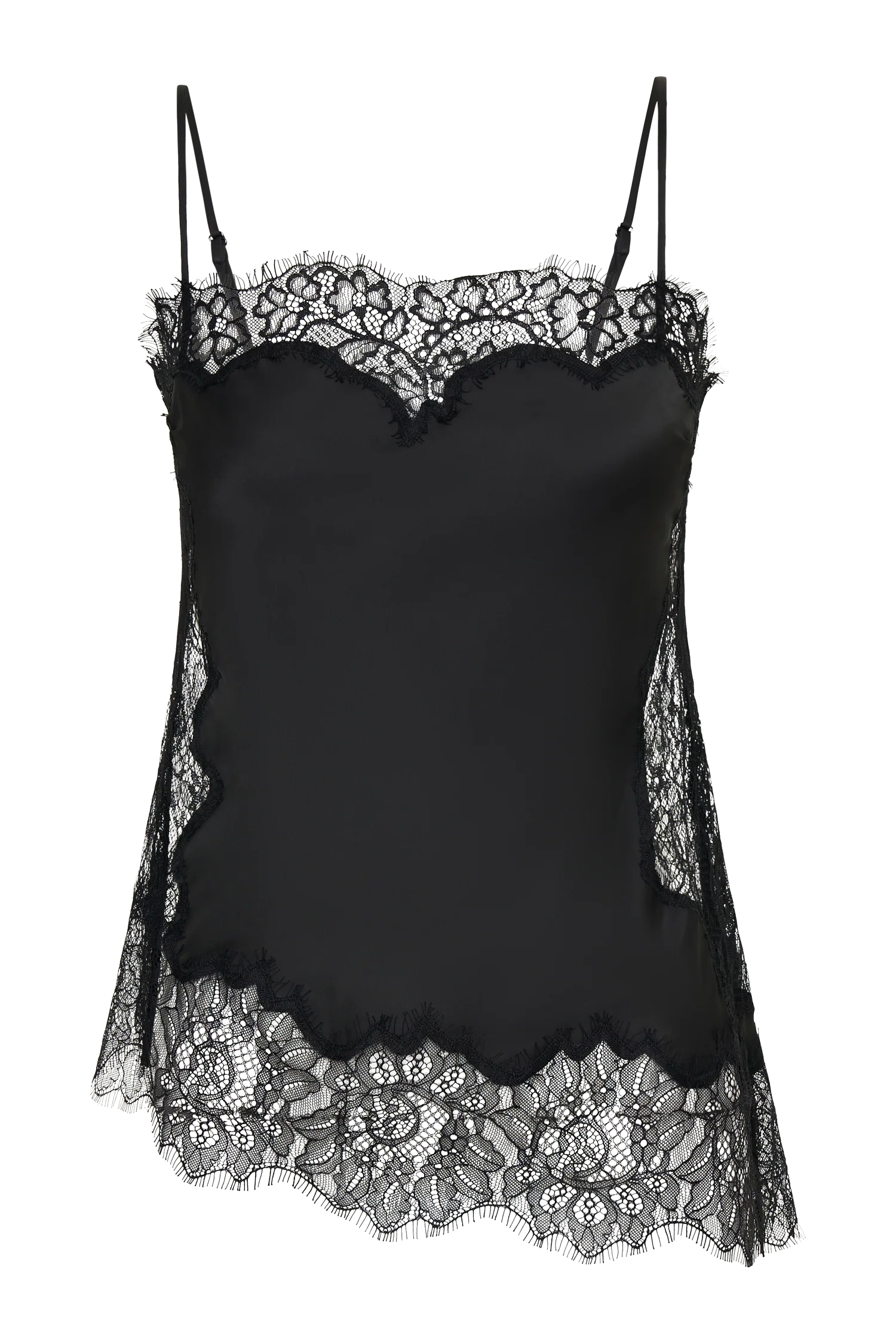 Miriam Satin & Lace Camisole - Black