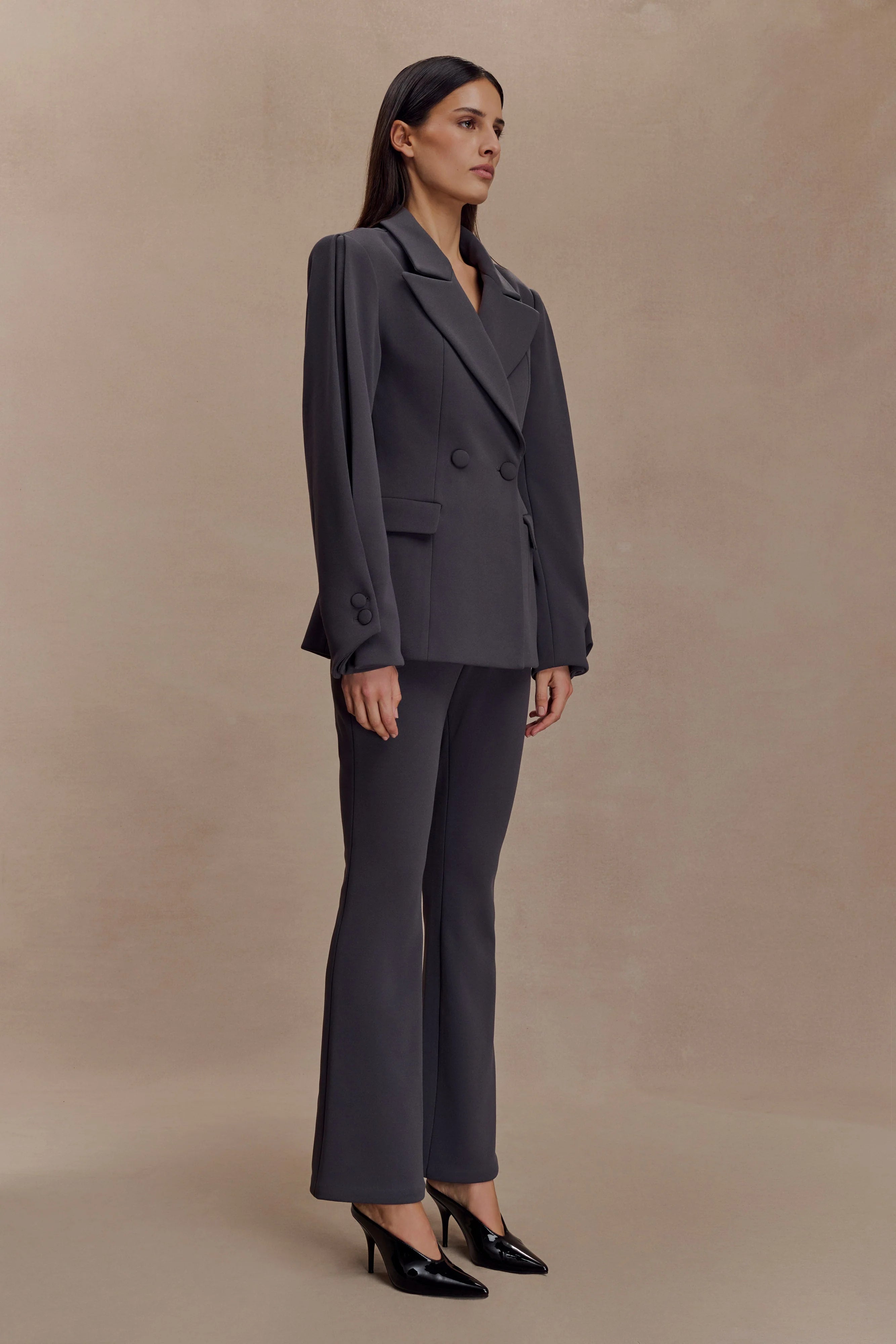 Marion Fit And Flare Pant - Charcoal Shadow