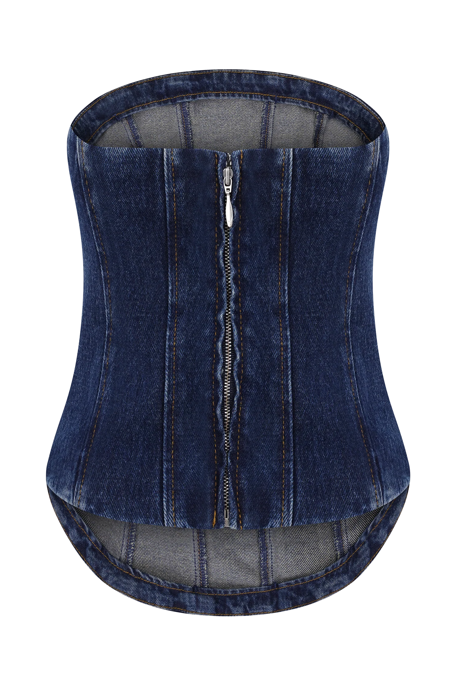 Monte Strapless Diamante Denim Corset - Midnight Blue