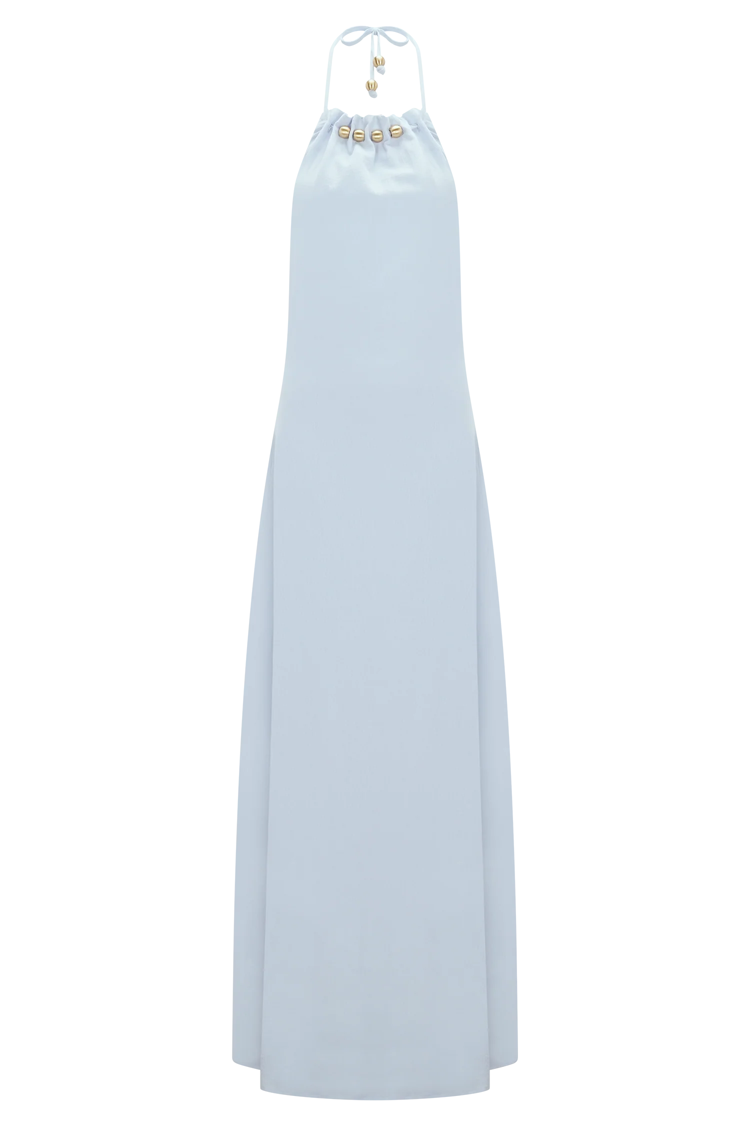 Abeda Cotton Maxi Dress With Hardware - Pale Blue