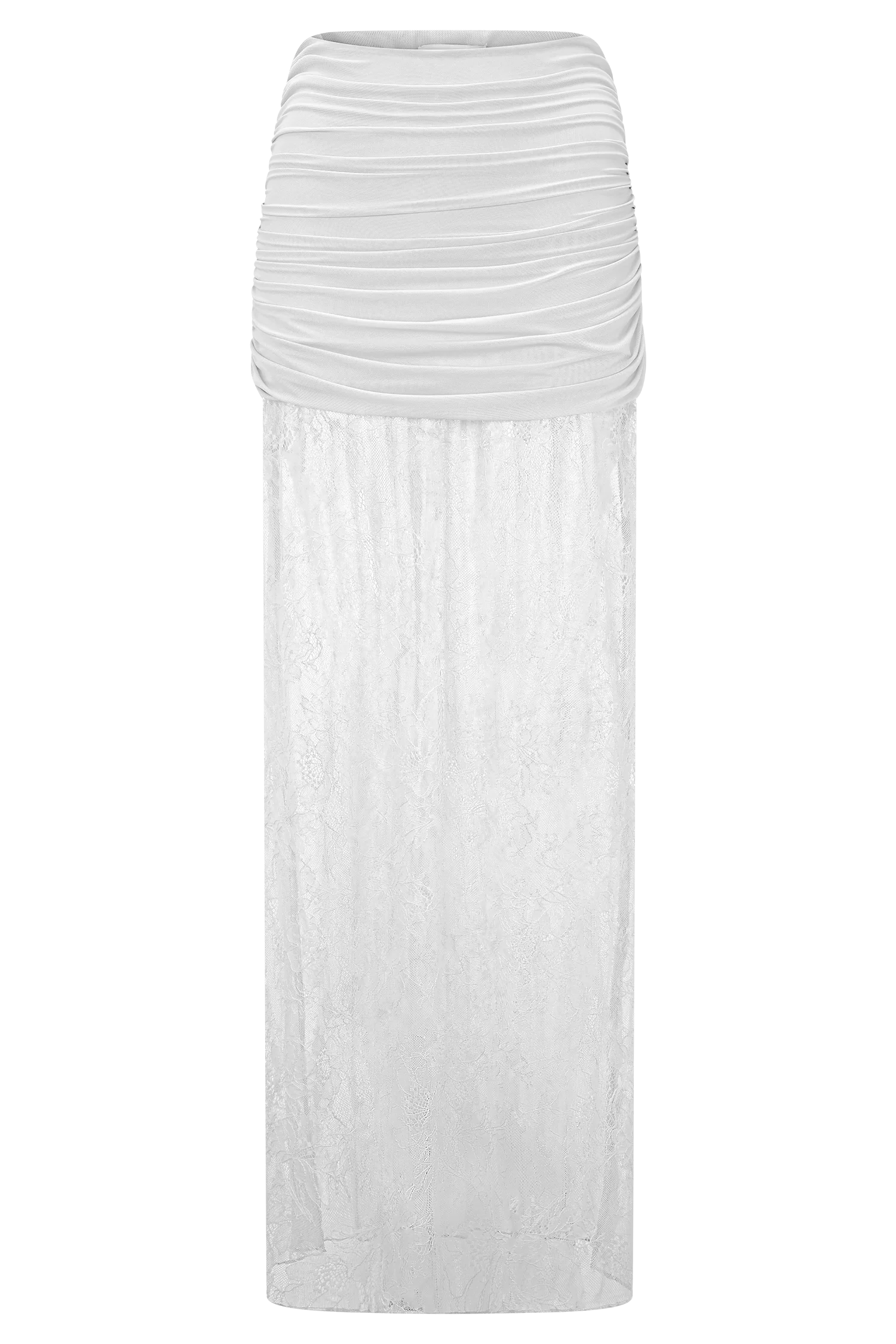 Guinevere Lace And Mesh Maxi Skirt - Ivory