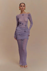 Orianna Orchid Knit Maxi Skirt - Orchid