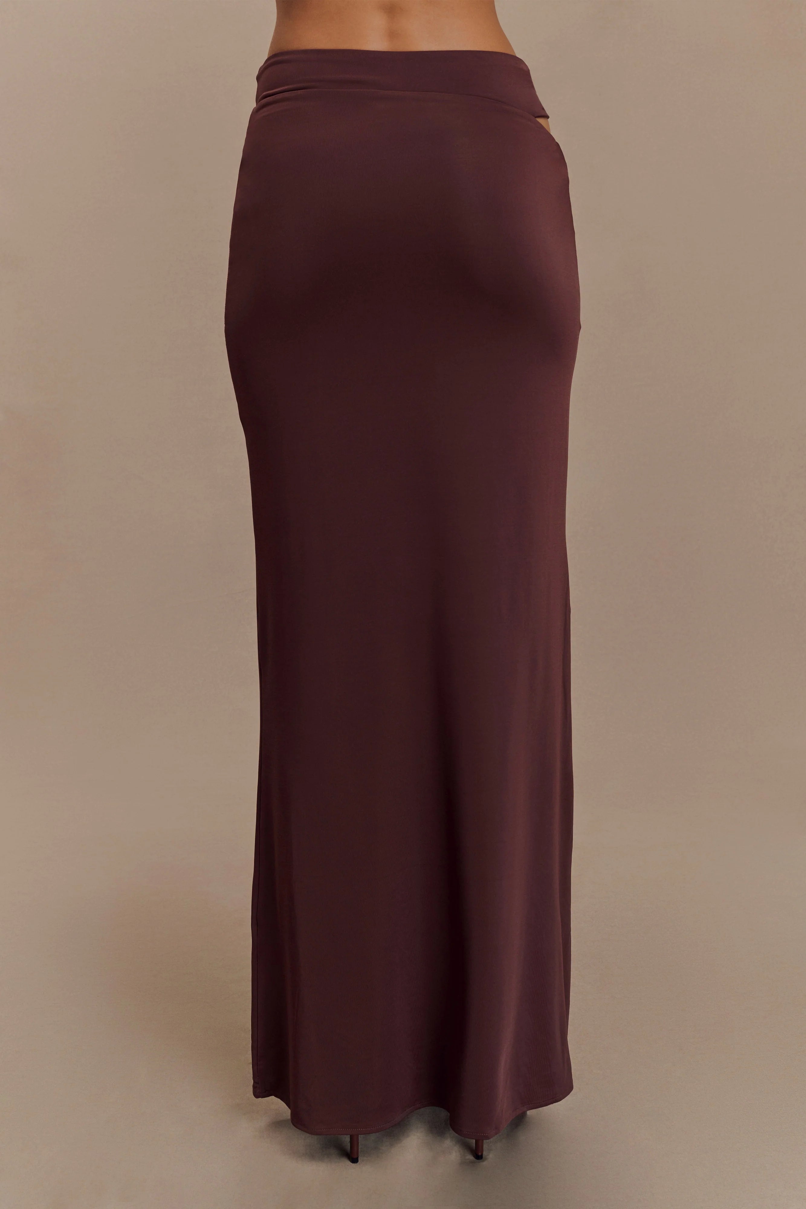 Haven Slinky Twist Midi Skirt - Chocolate