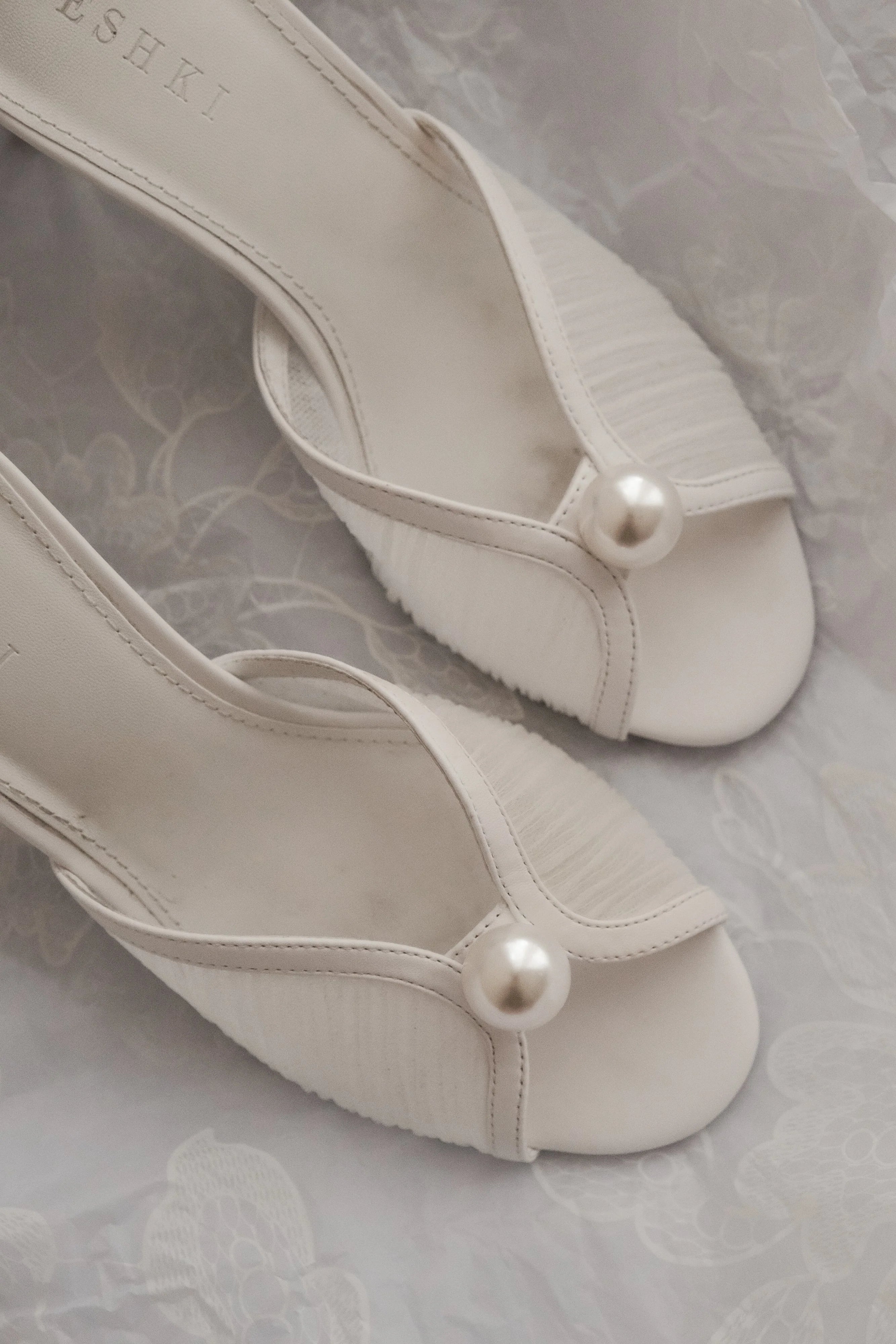 Reena Pearl Mesh Mule - Ivory
