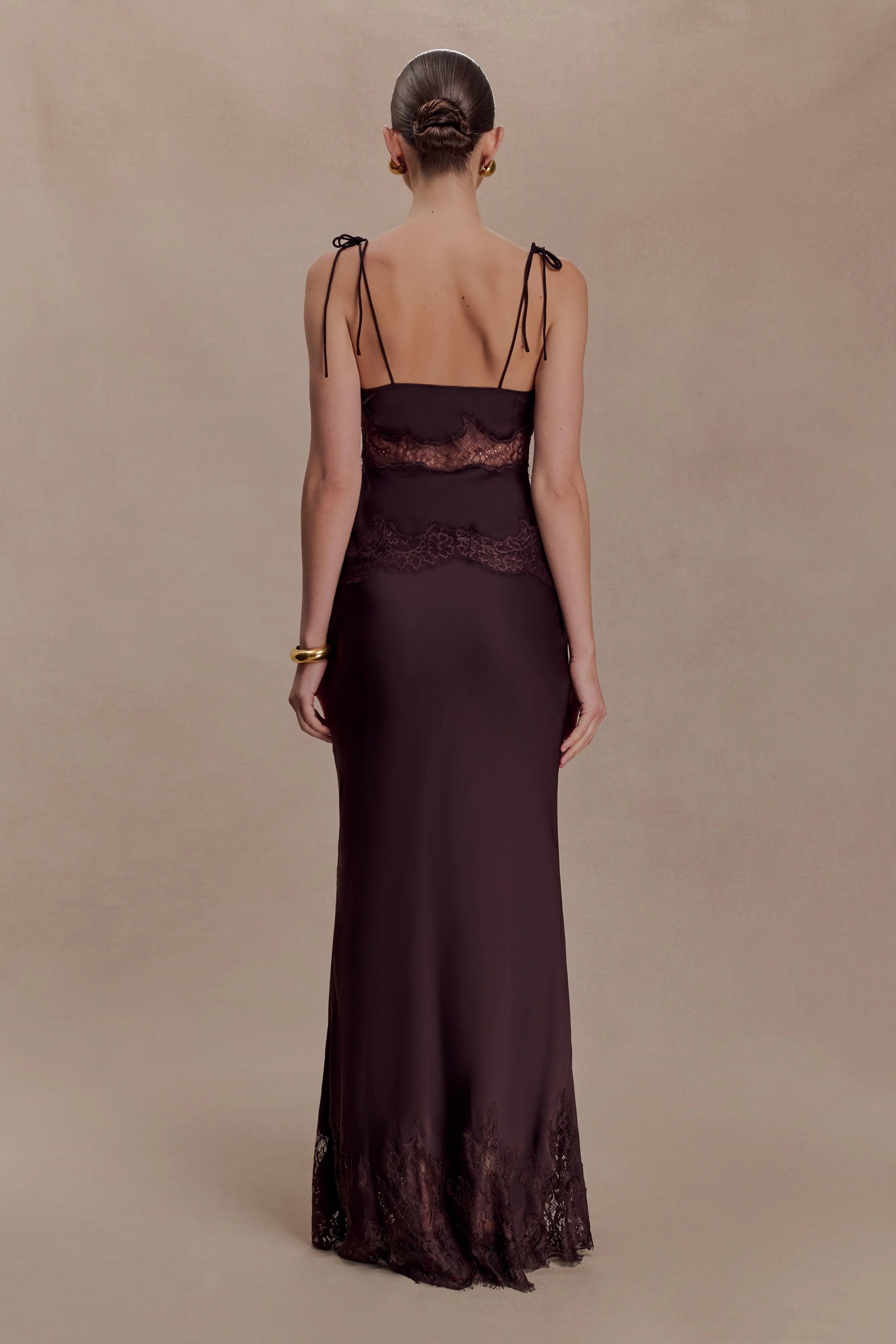 Nina Satin And Lace Camisole - Chocolate