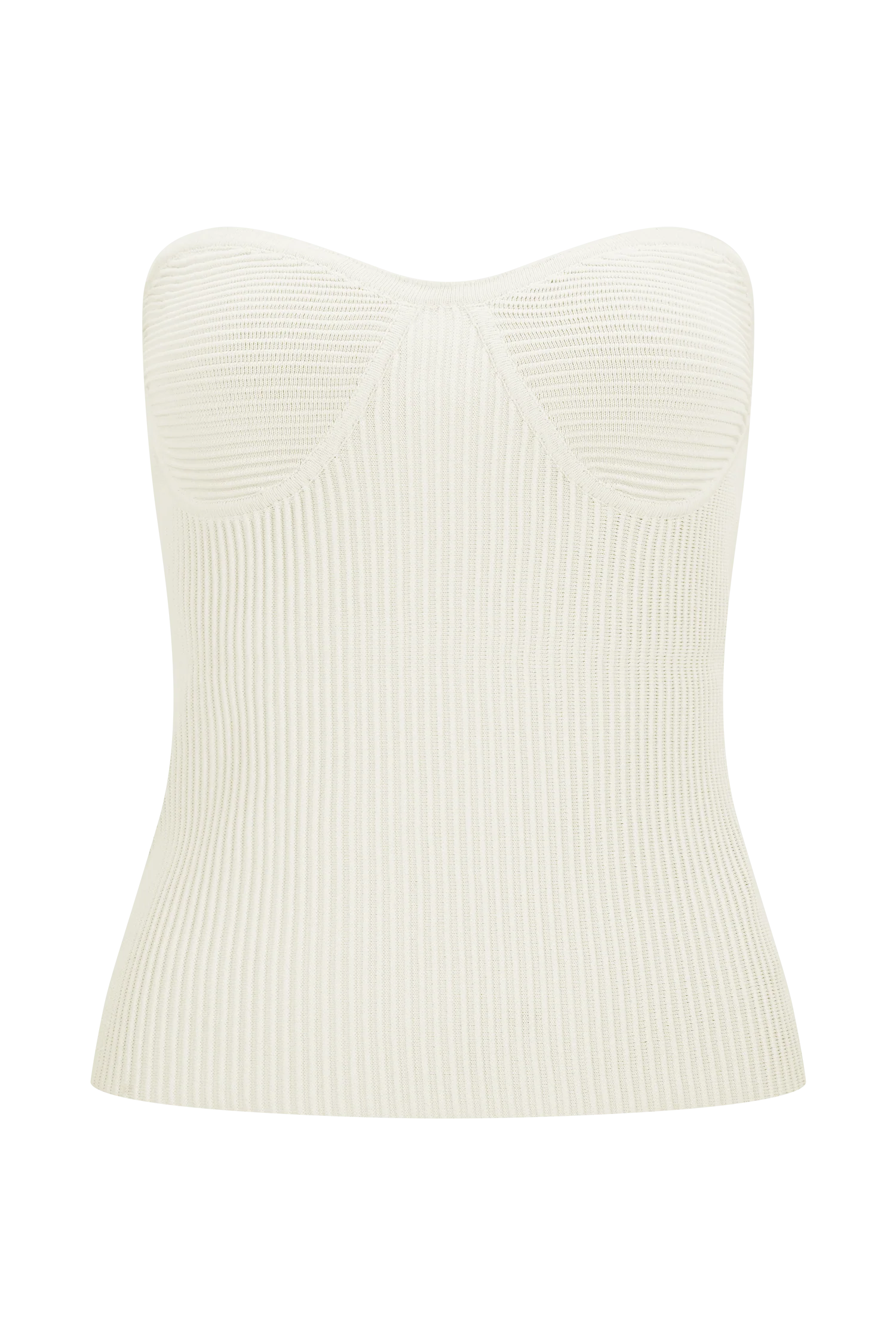 Elodie Strapless Cupped Knit Top - Ivory