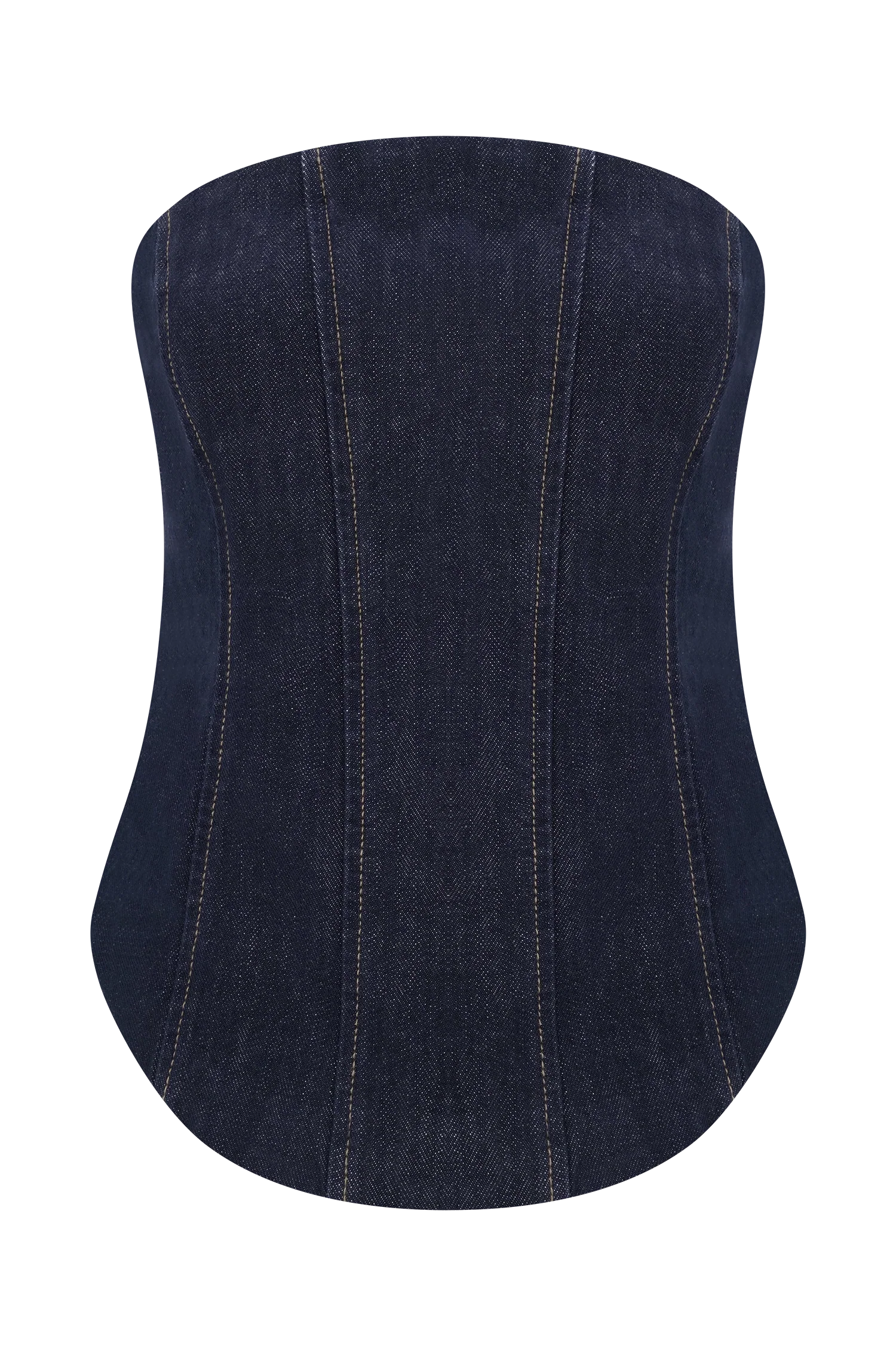 Monte Strapless Denim Corset - Washed Indigo Blue