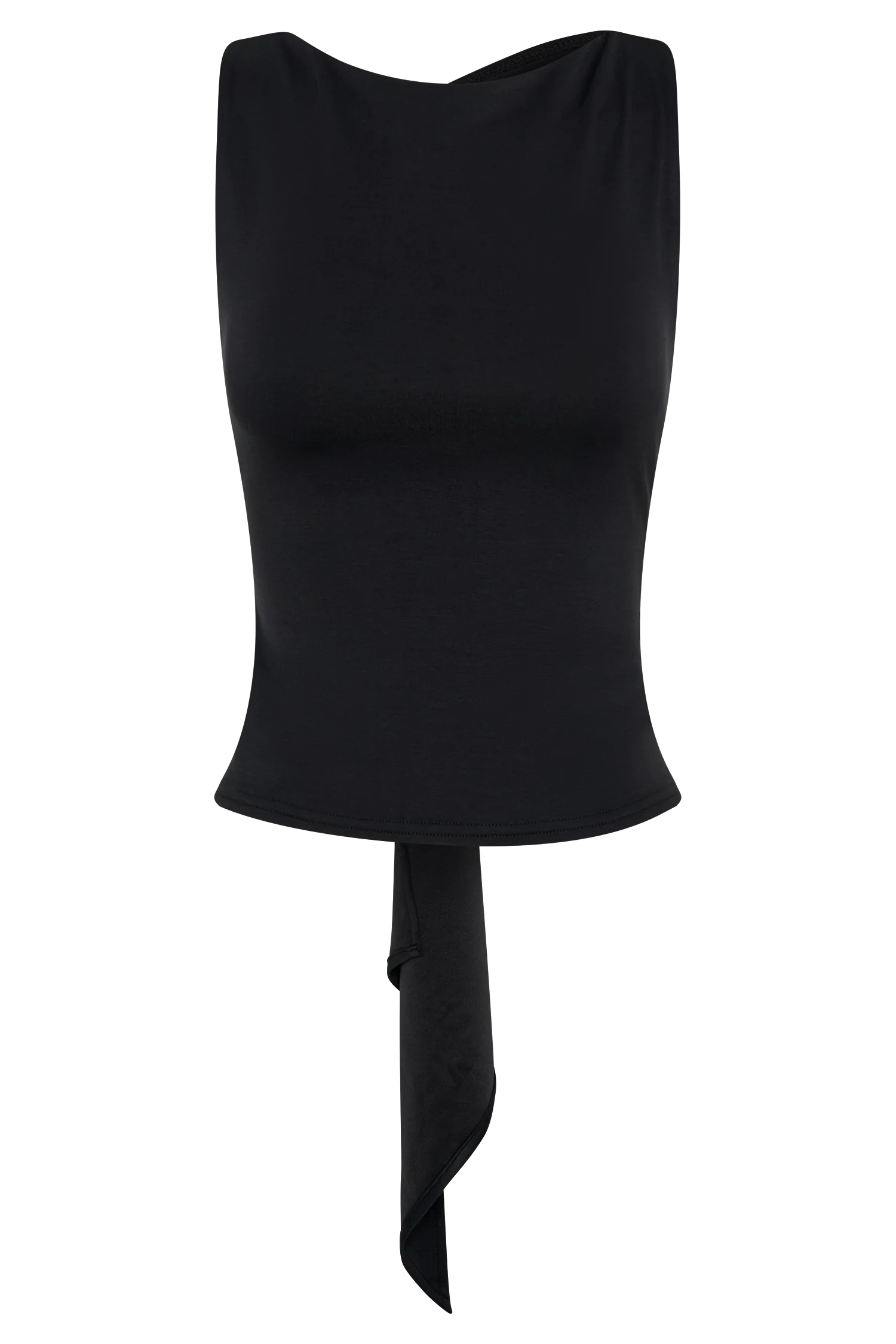 Catelyn Asymmetrical Scuba Jersey Top - Black