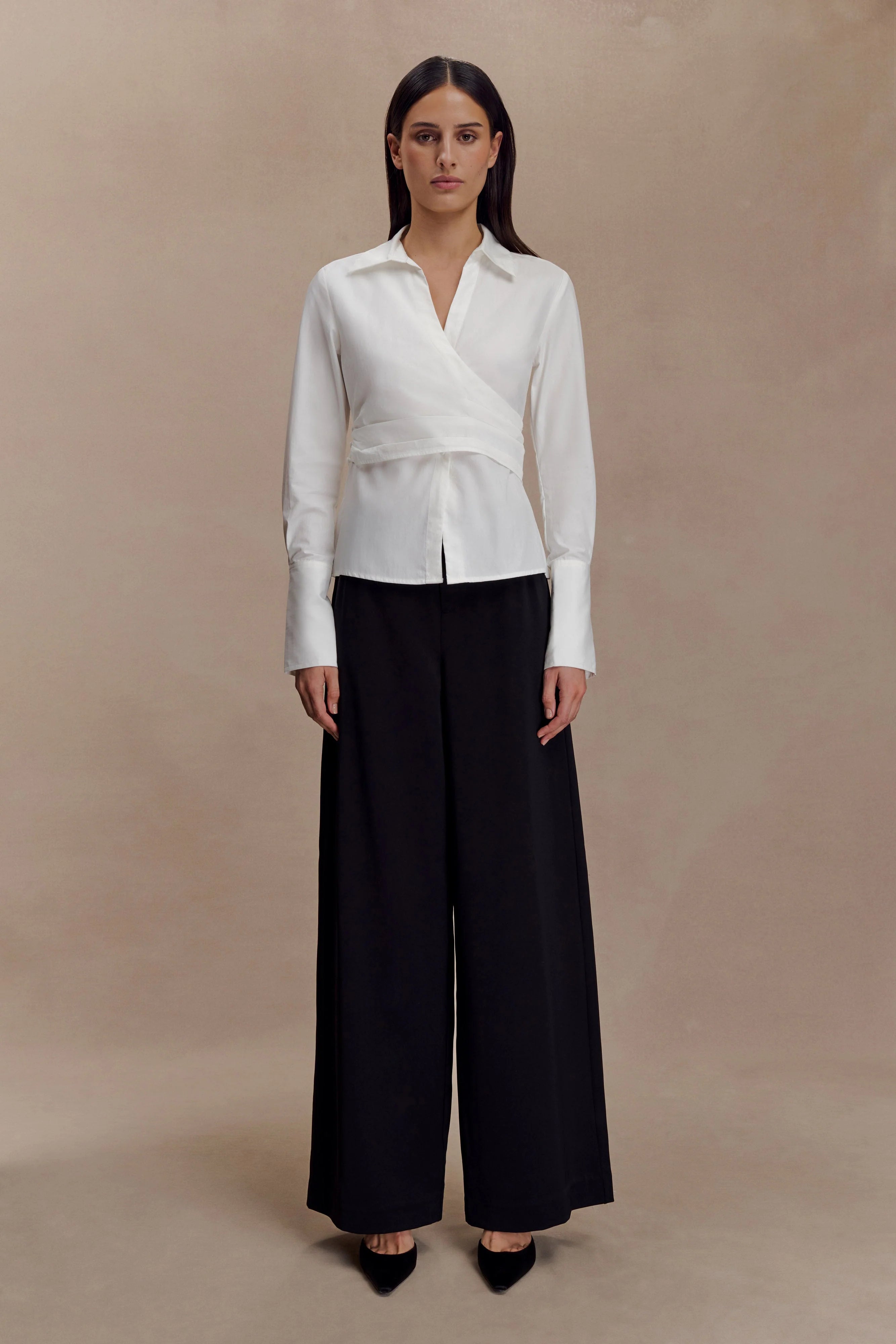 Eugenia Wrap Cotton Shirt - White