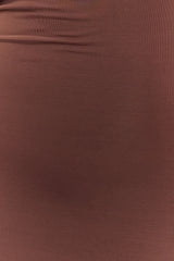 Ashford Asymmetrical Slinky Maxi Dress - Chocolate