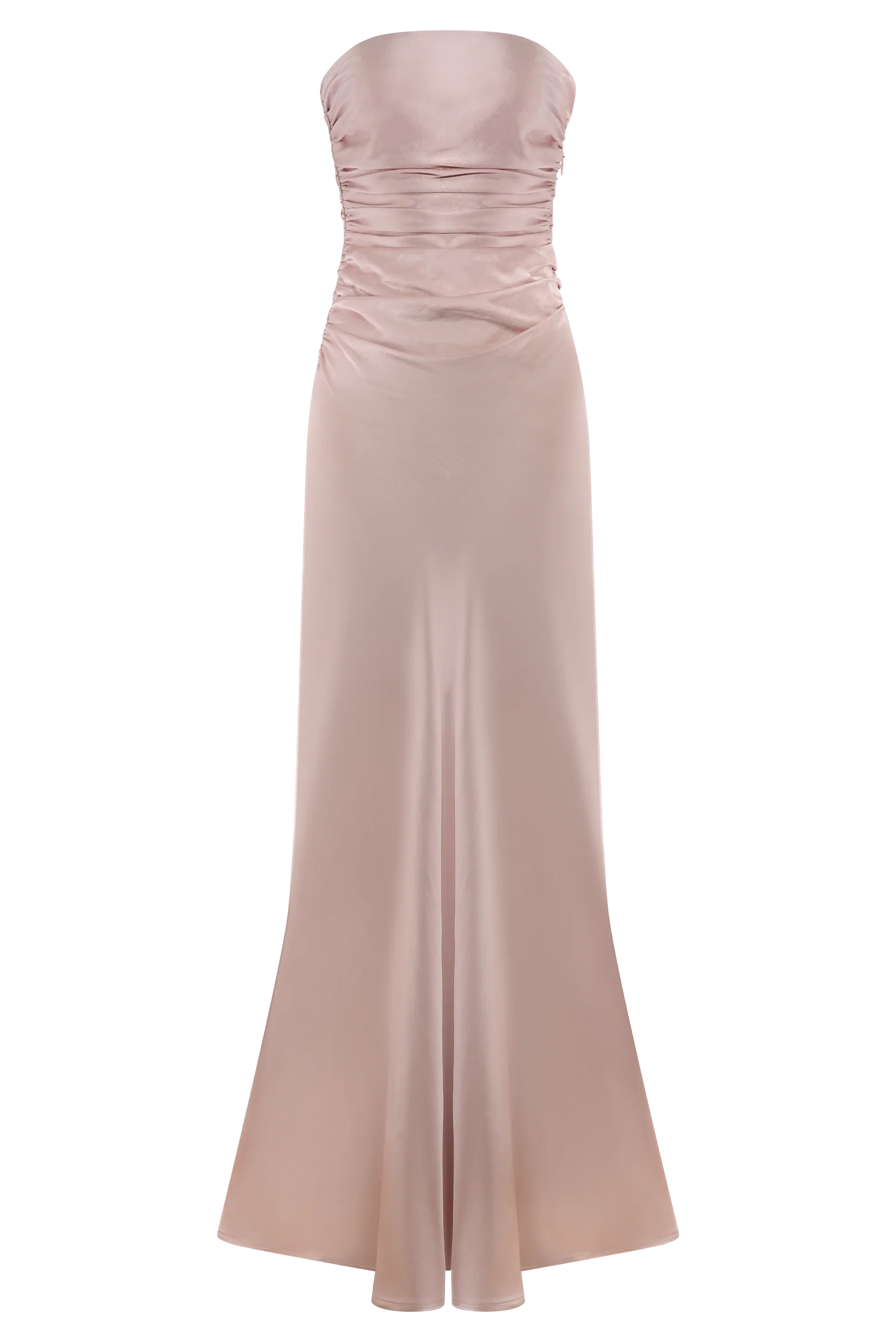 Cedar Strapless Satin Maxi Dress - Soft Pink