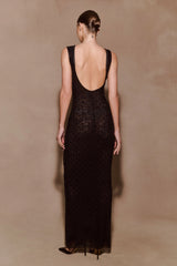 Samara Sleeveless Diamante Maxi Dress - Black