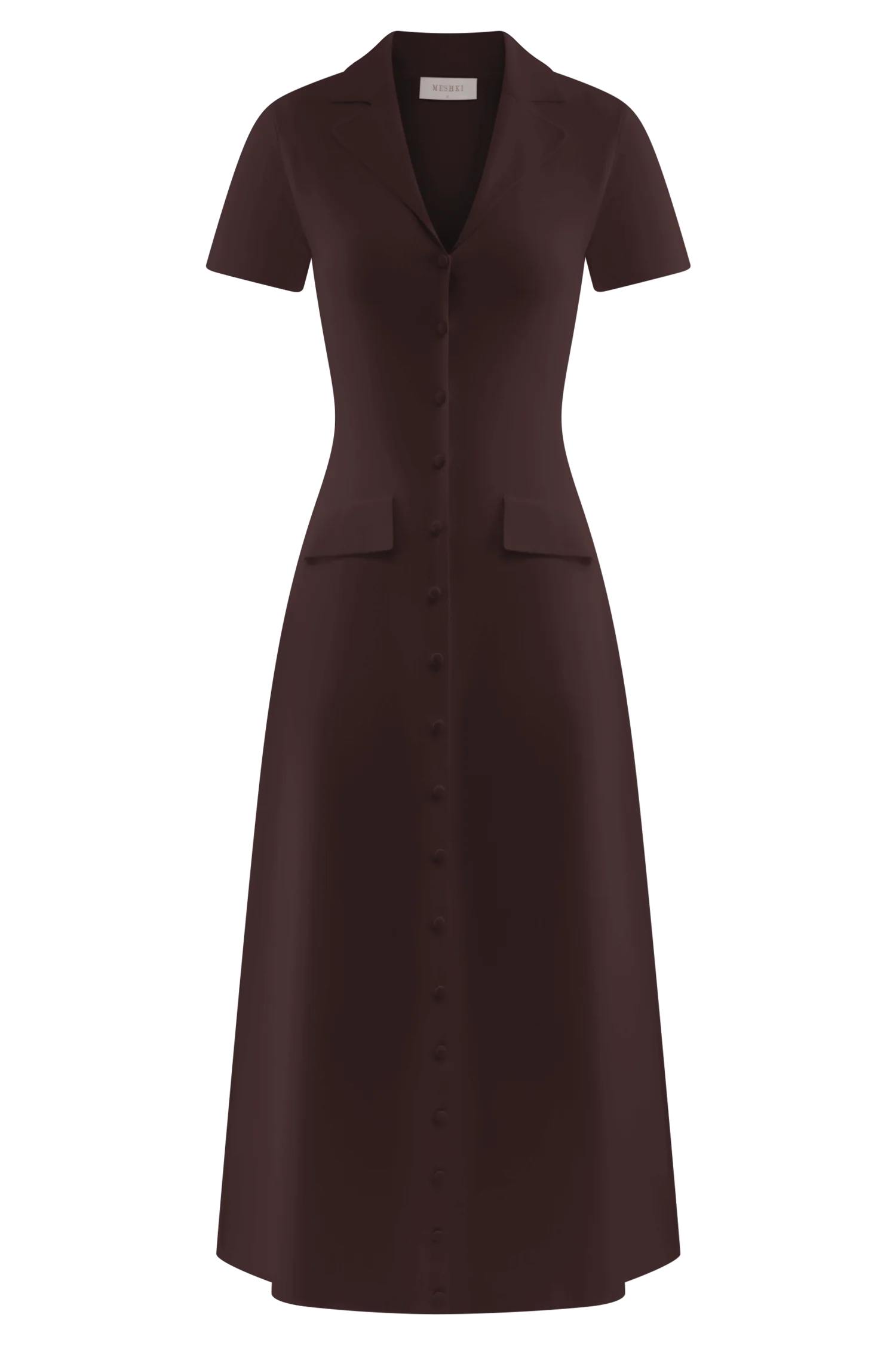 Pearson Short Sleeve Knit Midi Dress - Chocolate