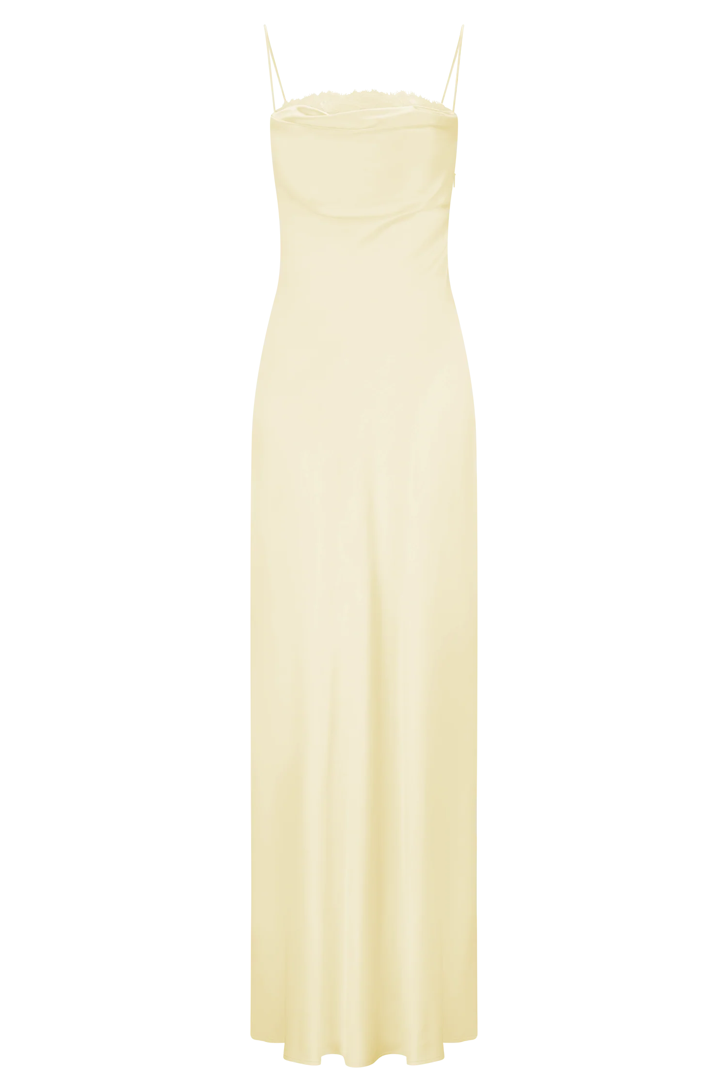 Isadora Lace & Satin Maxi Dress - Lemon