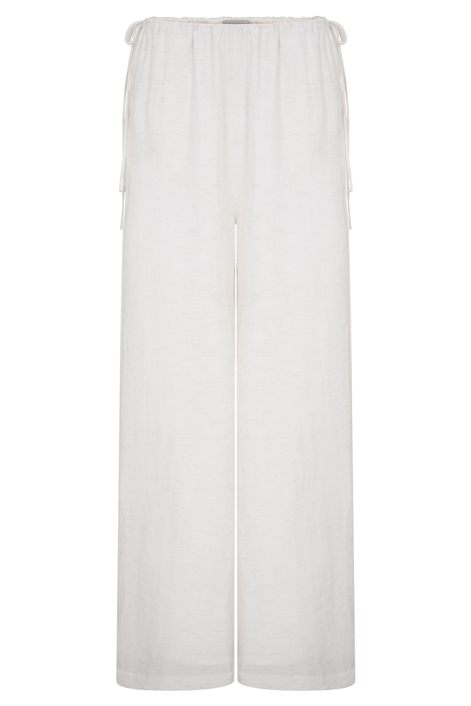 Callum Drawstring Straight Leg Pants - White