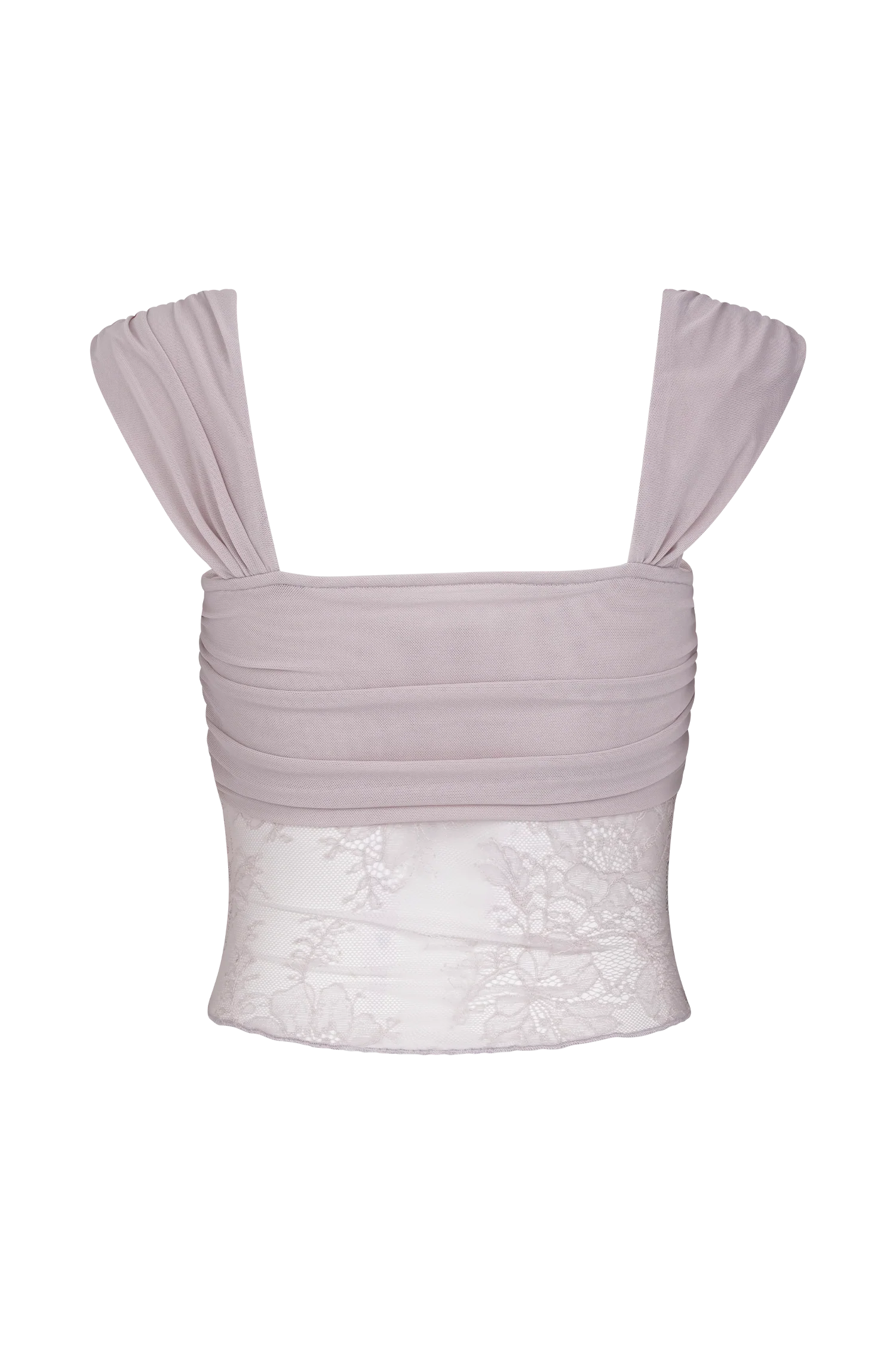 Guinevere Lace And Mesh Top - Lilac