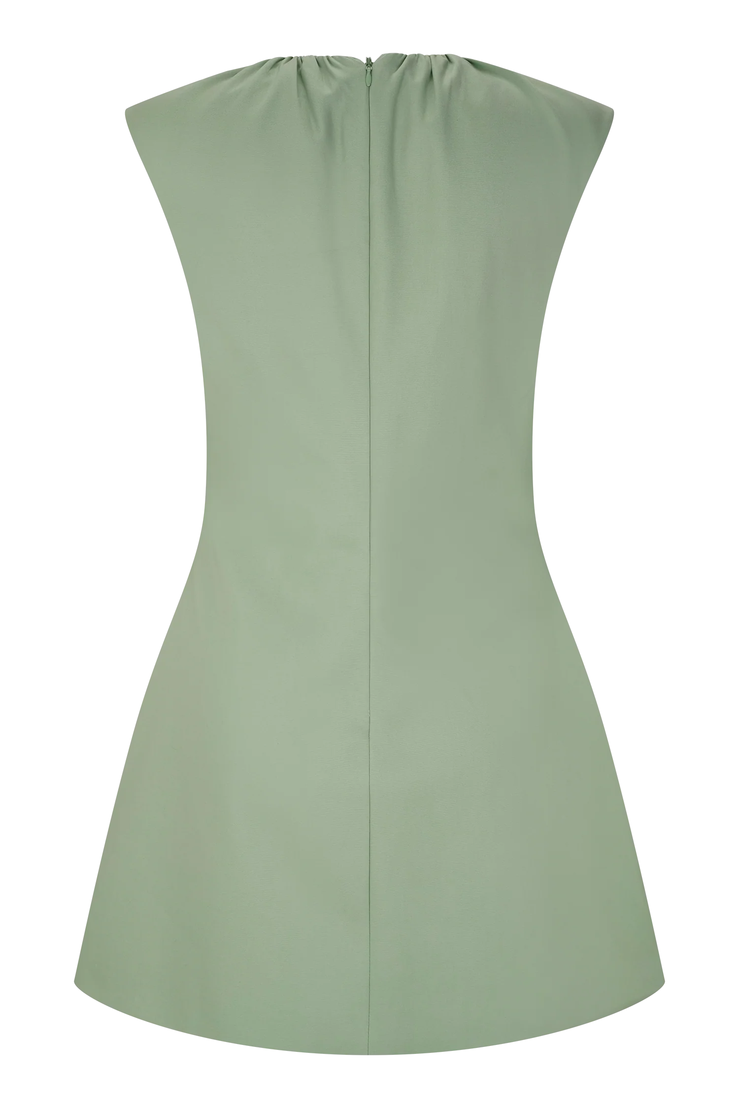 Ariana Pleated Neck Mini Dress - Sage