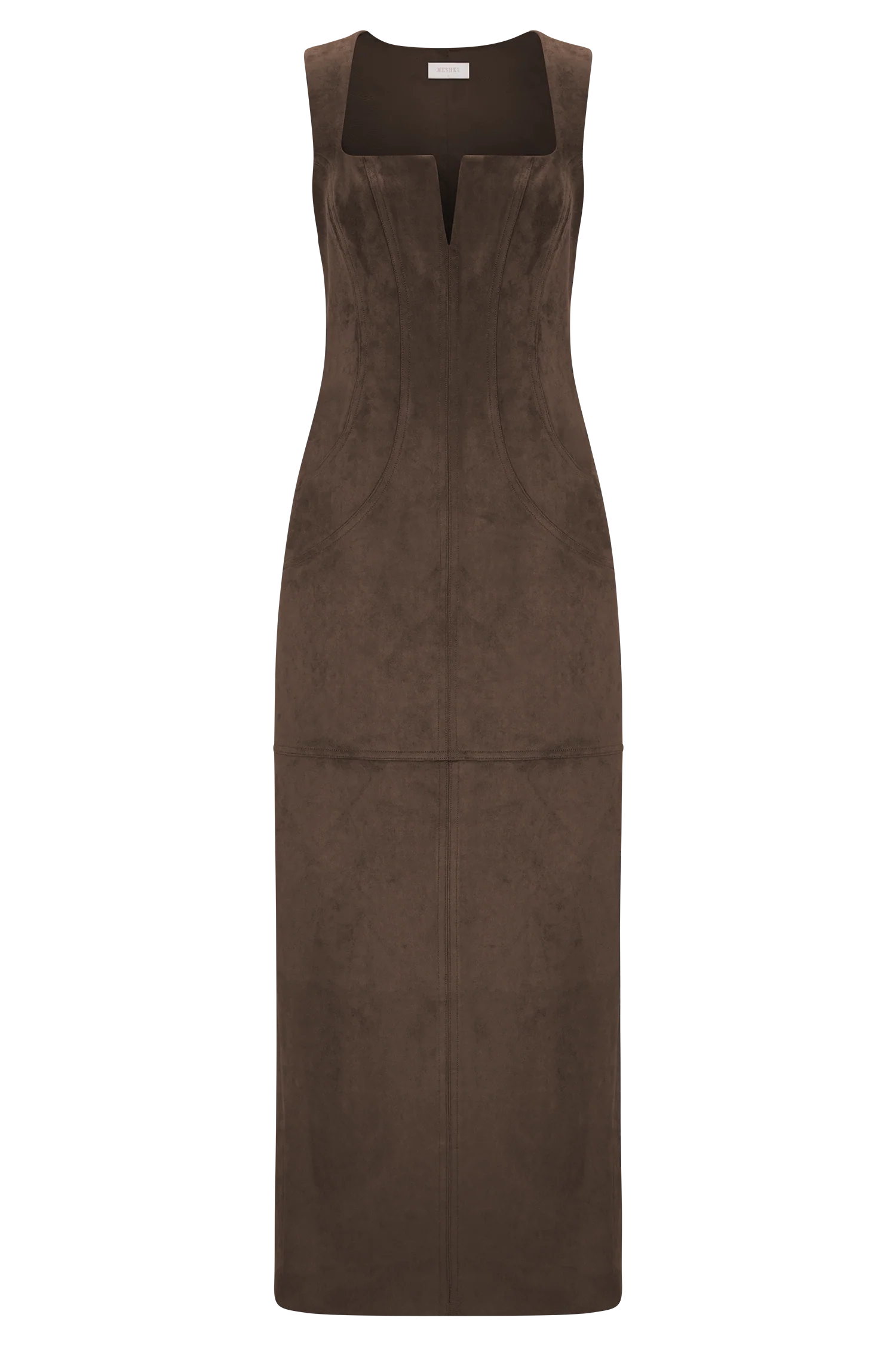 Liam Faux Suede Maxi Dress - Dark Chocolate