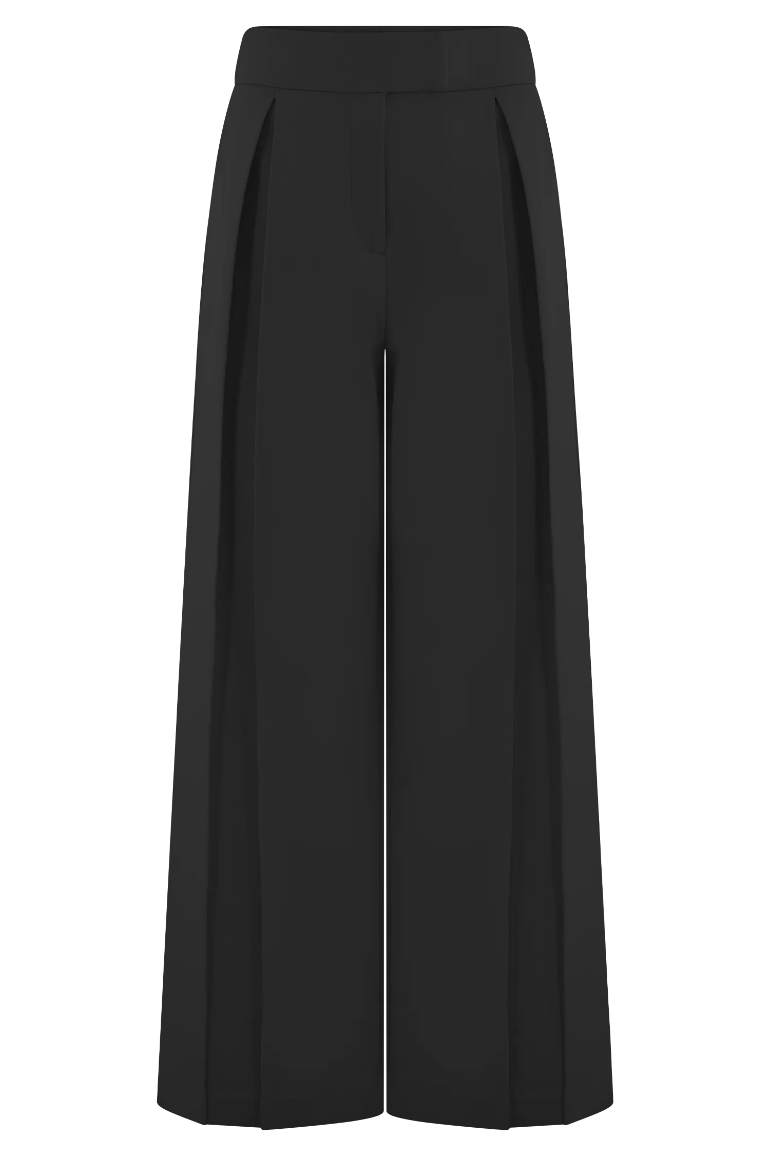 Raya Mid Rise Wide Leg Linen Pant - Black