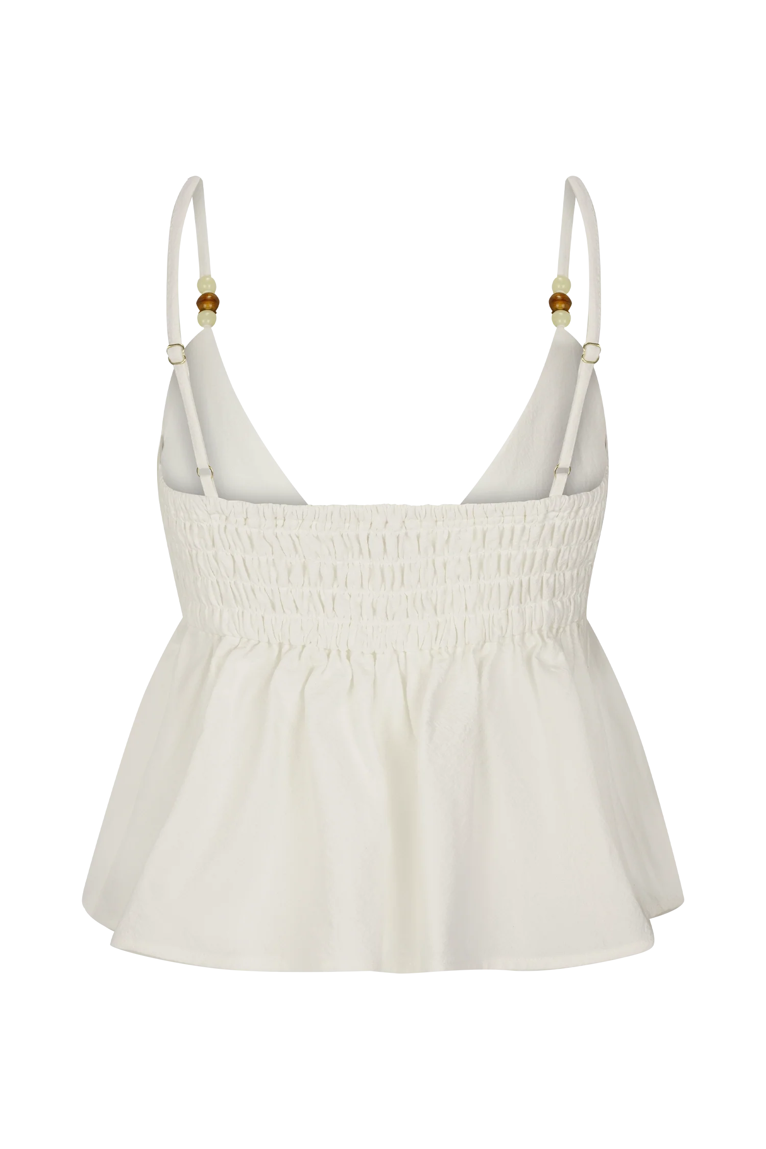 Janayia Cotton Beaded Top - White