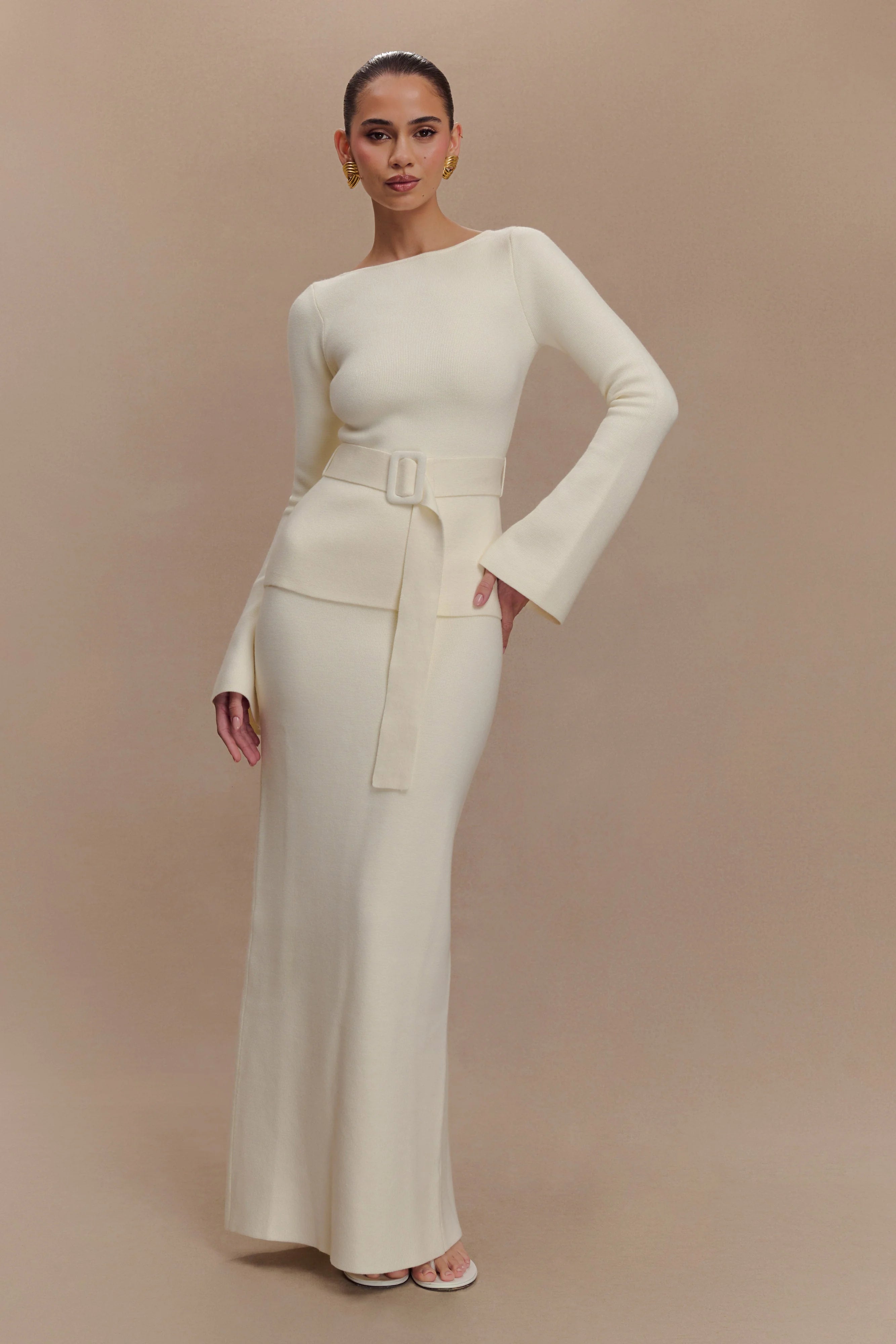 Kyle Knit Maxi Skirt - Ivory