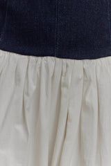 Ashwin Denim Cotton Midi Dress - Indigo Blue