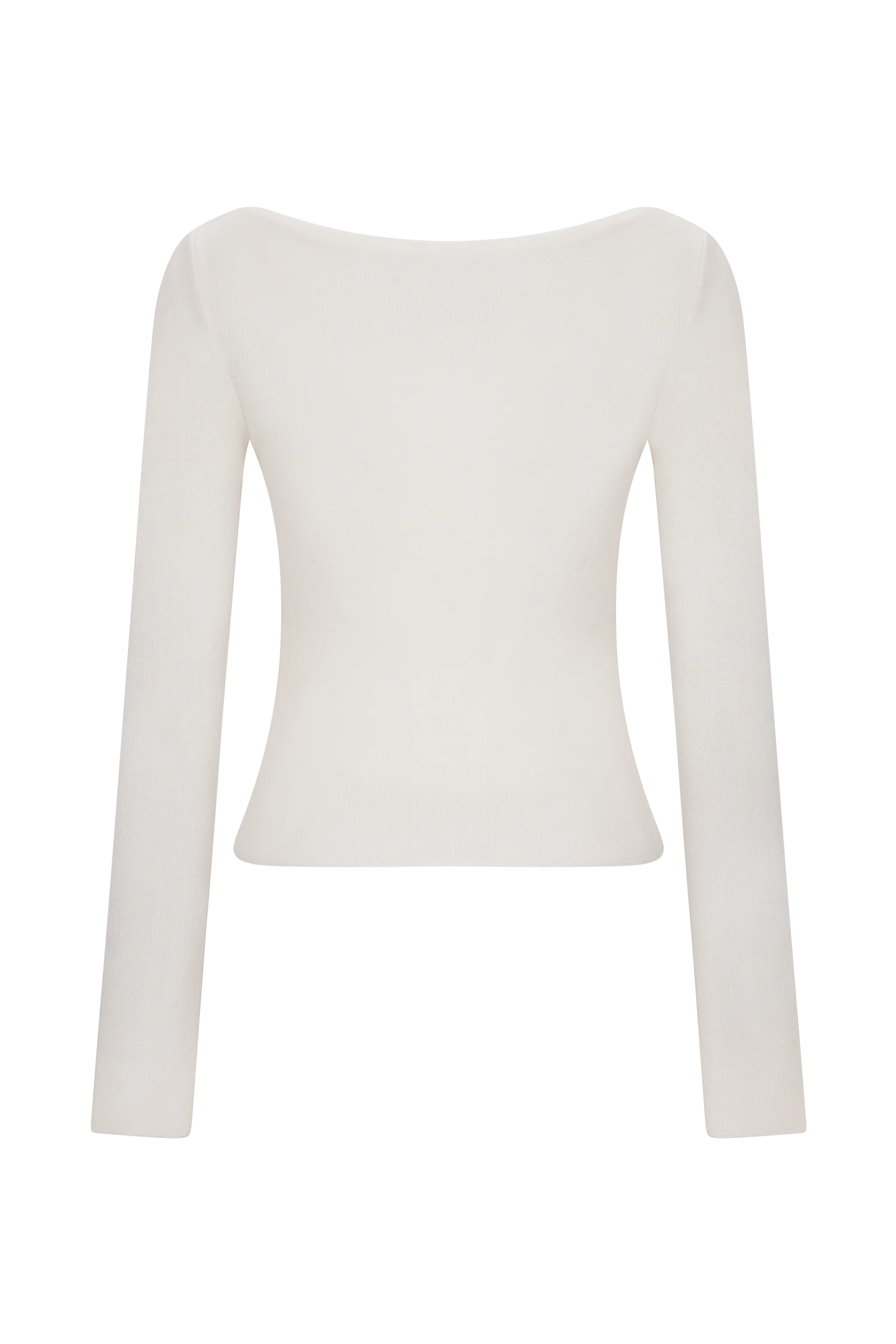 Paedyn Merino Wool Ribbed Long Sleeve Top - Ivory