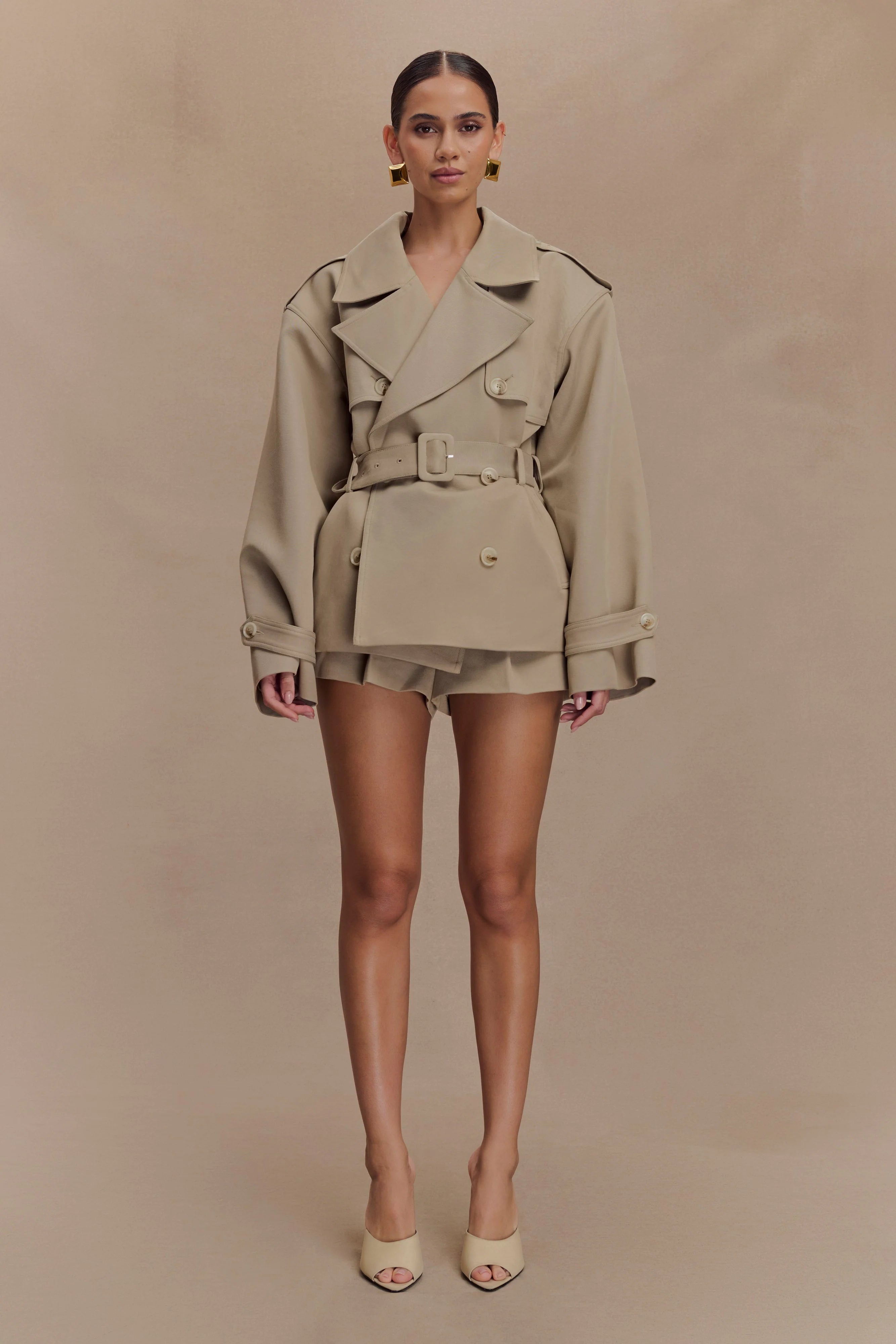 Alden Short Trench Jacket - Pebble