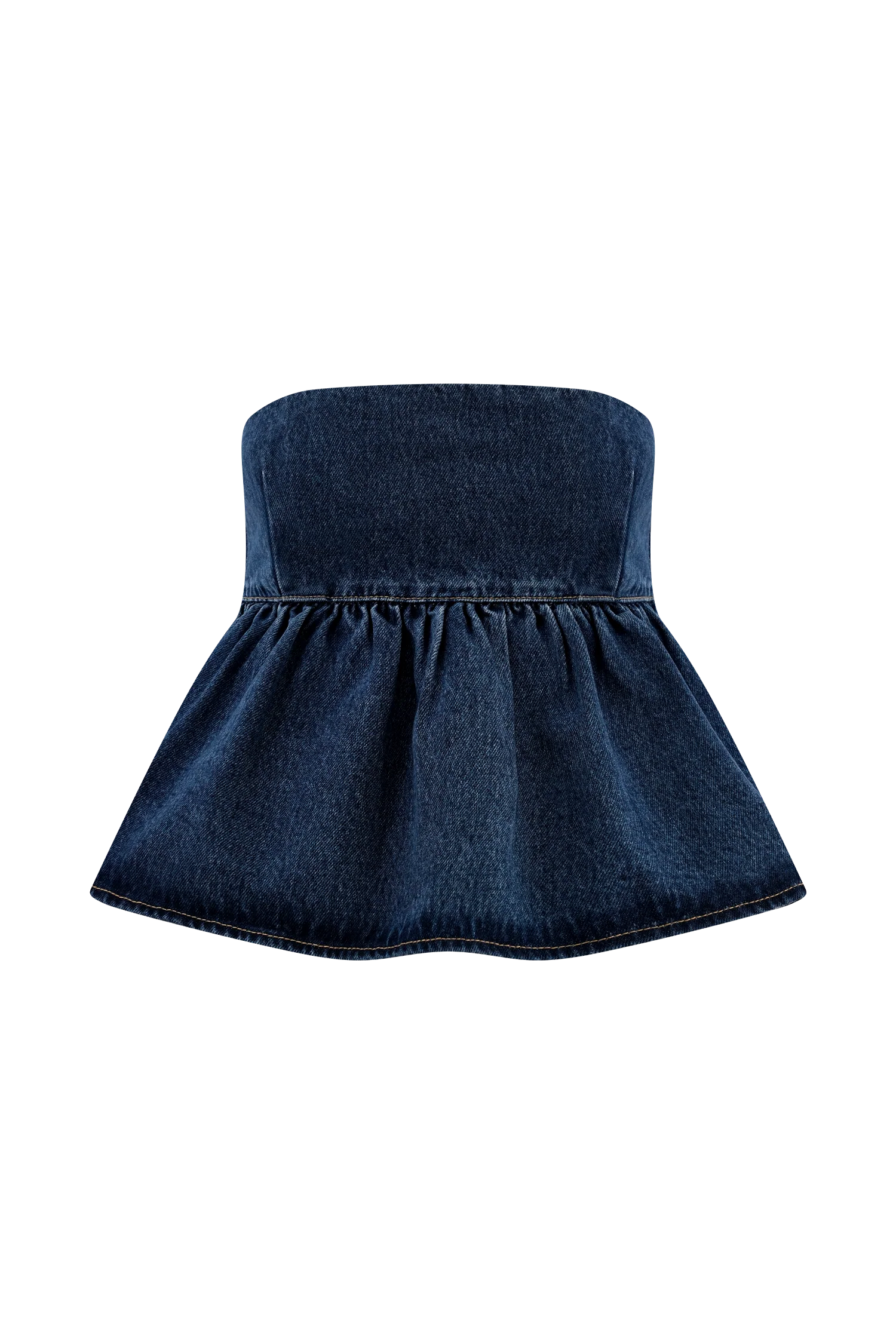 Pauline Strapless Denim Top - 90'S Blue