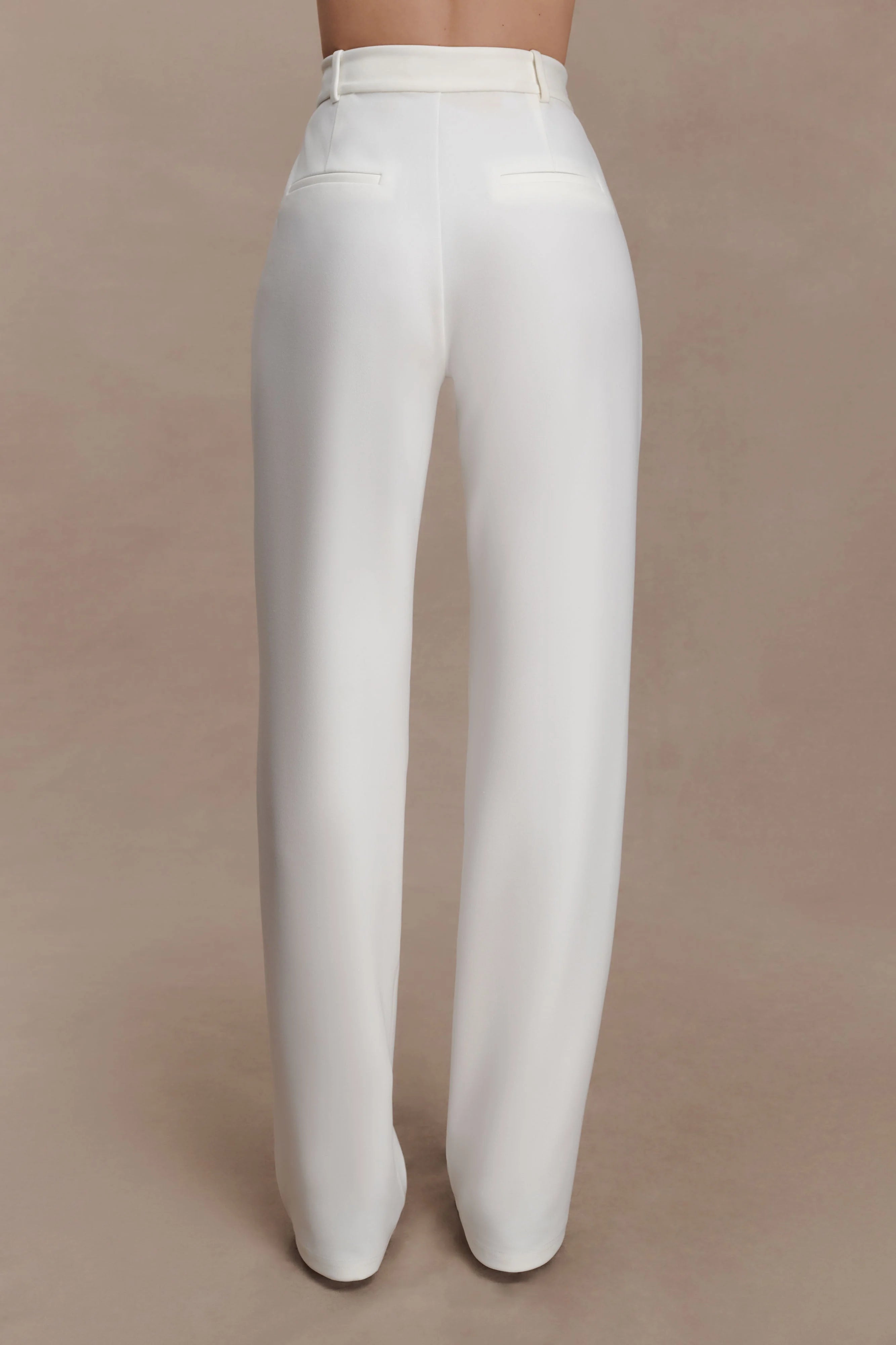 Maude Crepe Straight Leg Pants - Ivory