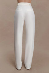 Maude Crepe Straight Leg Pants - Ivory