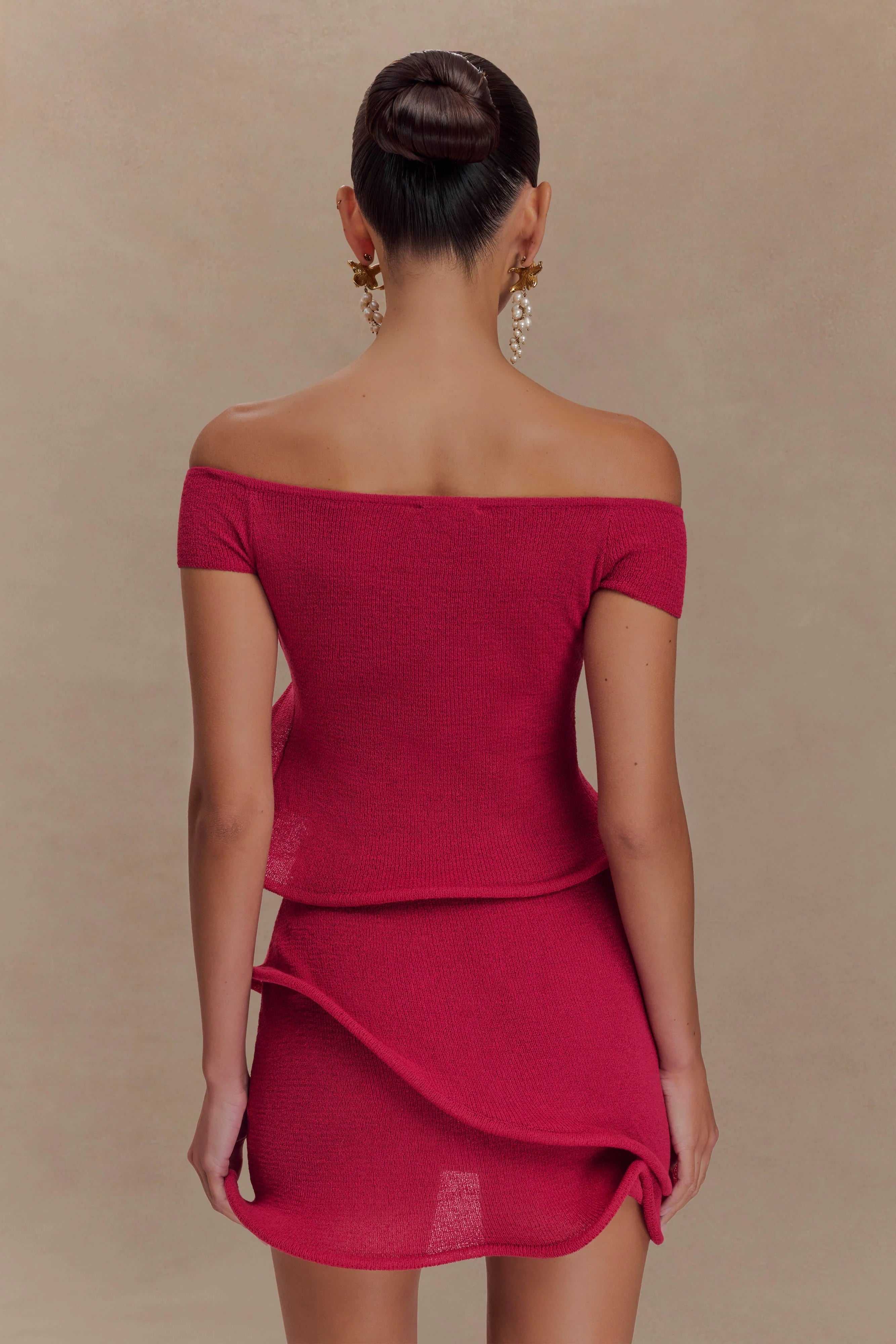 Haisley Knit Mini Skirt - Raspberry