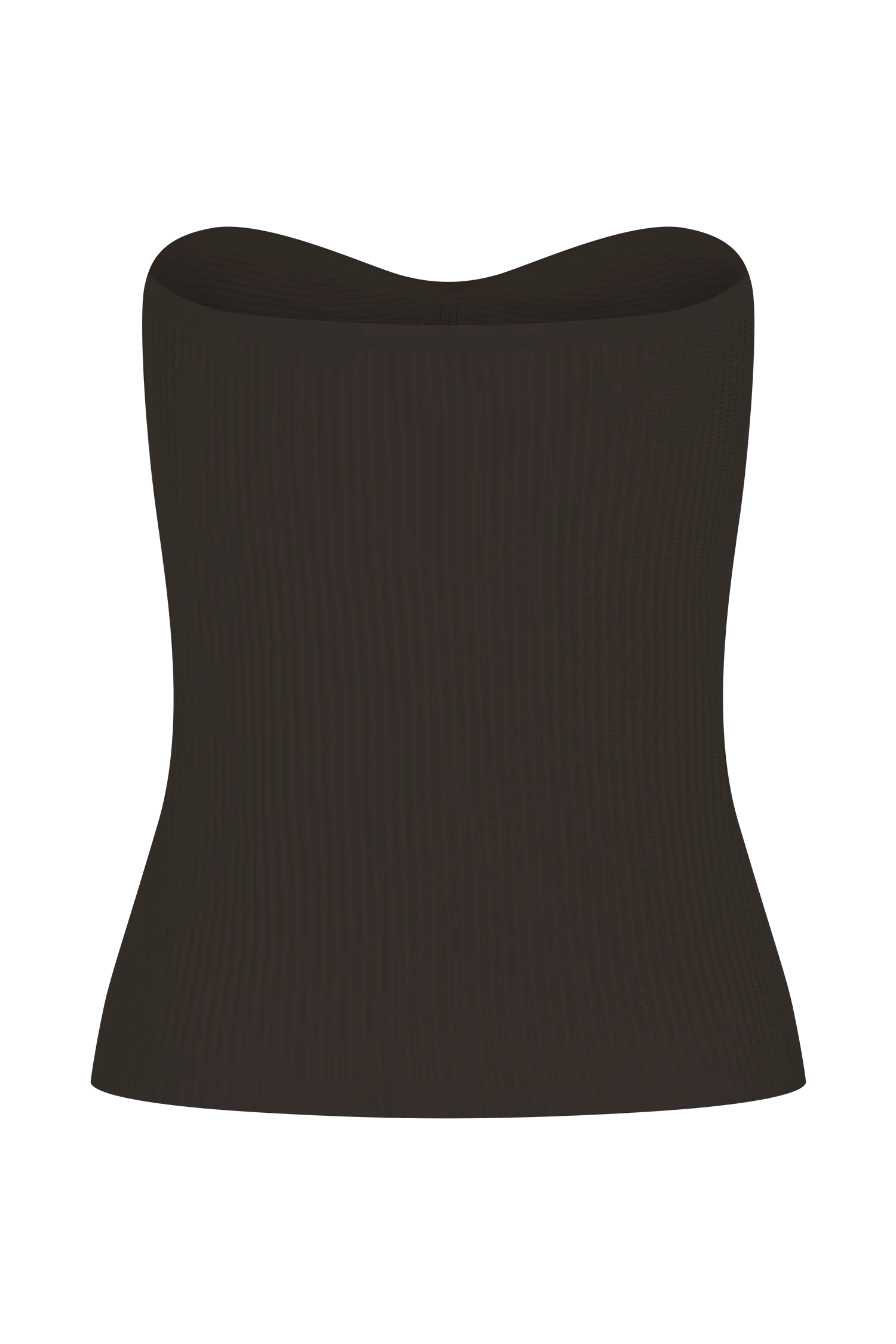 Elodie Strapless Cupped Knit Top - Chocolate