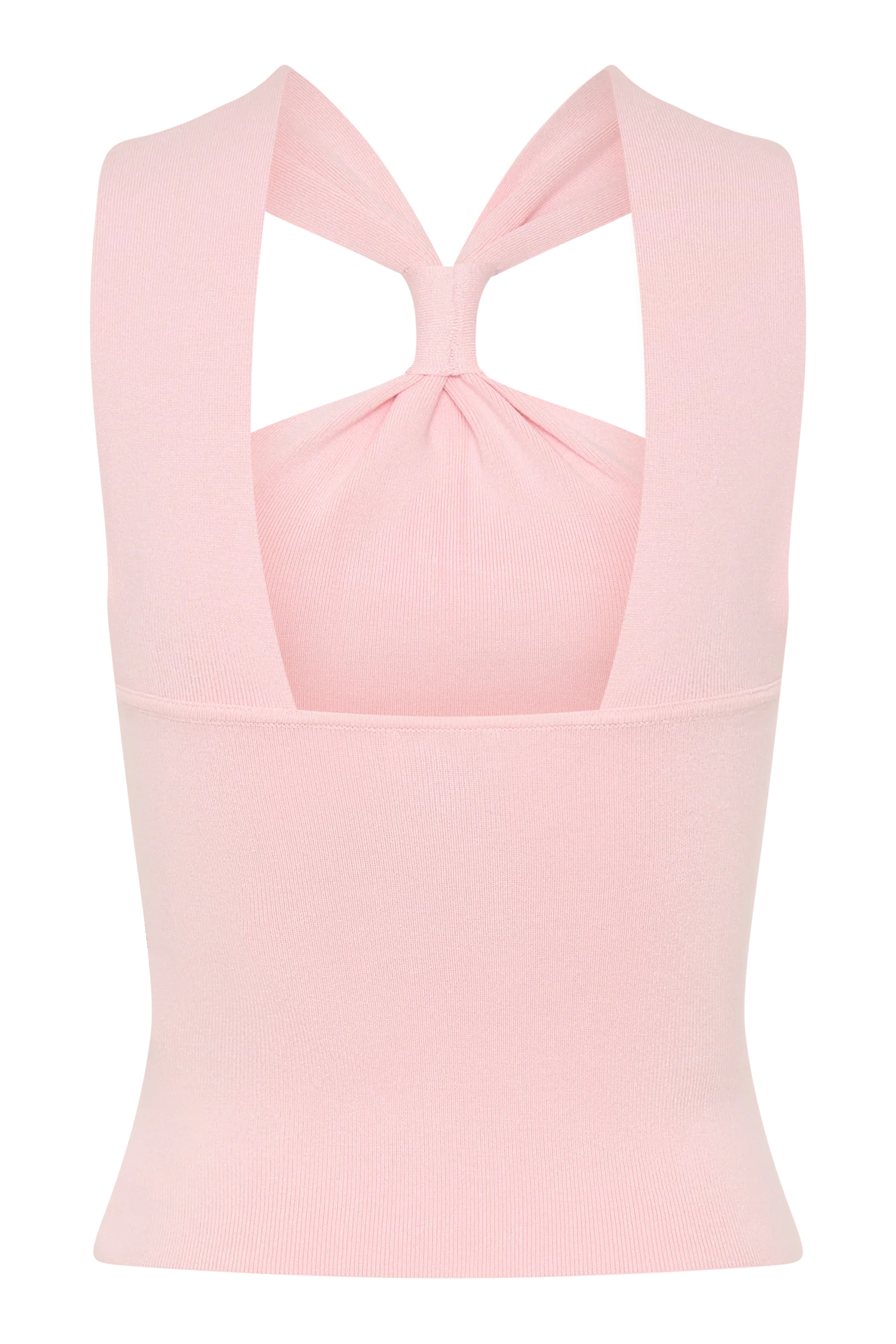 Angelika Twist Front Knit Top - Baby Pink