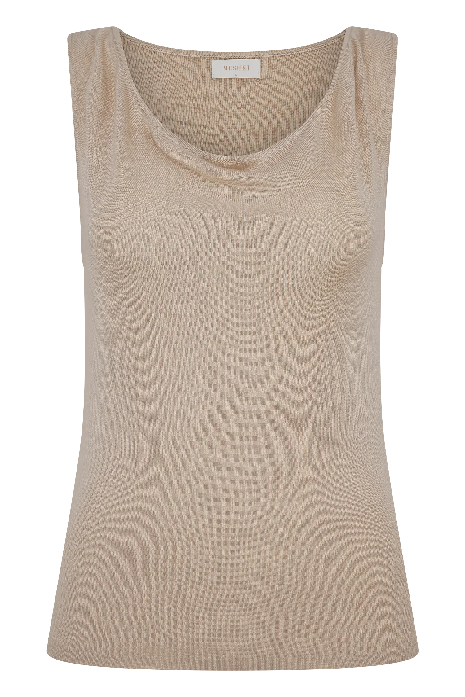 Brenda Draped Front Knit Top - Stone