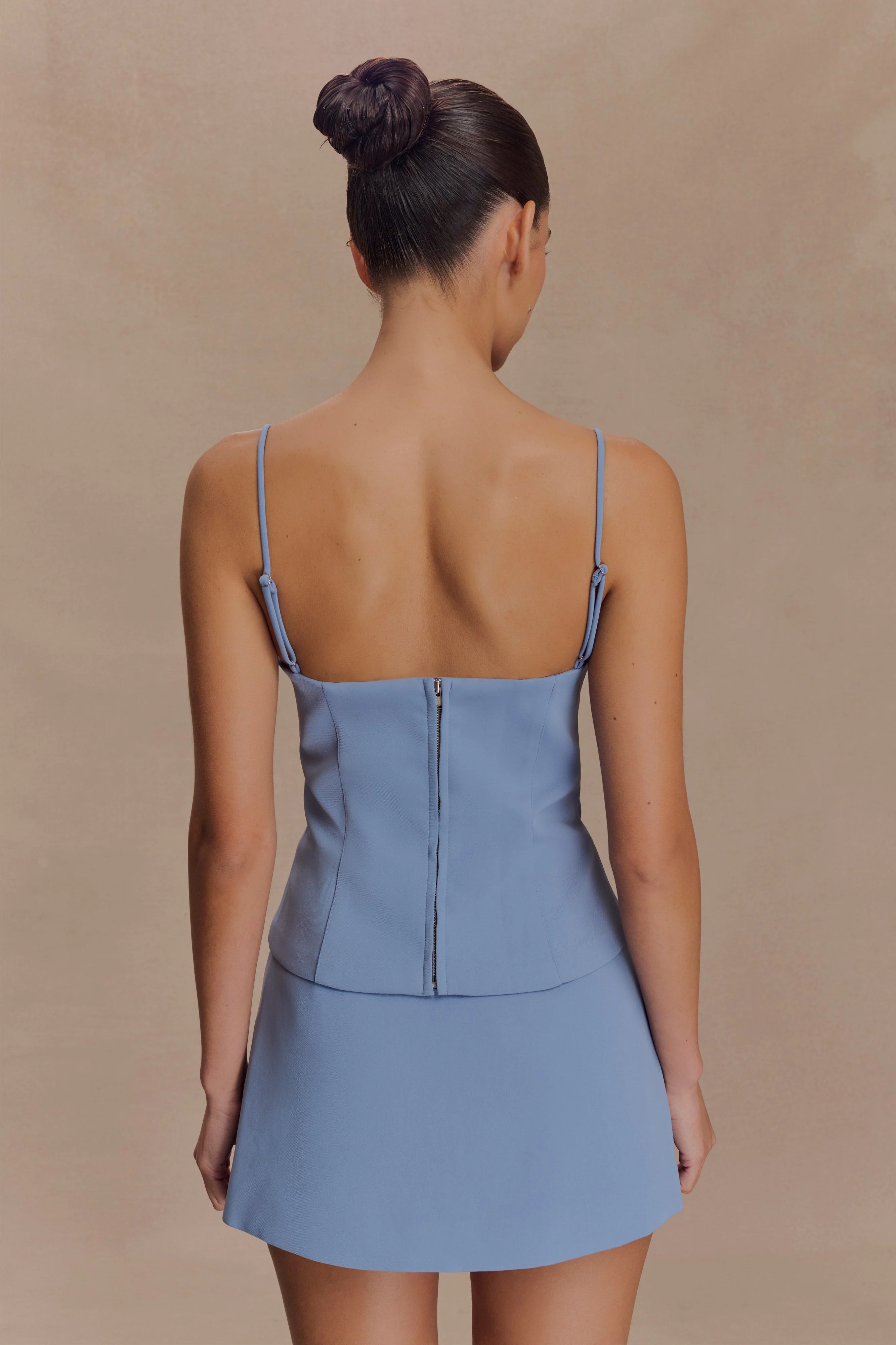 Jaime Spaghetti Strap Suiting Top - Ocean Blue