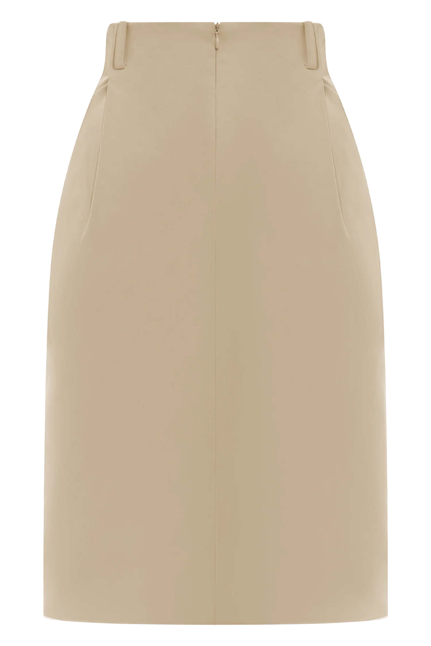 Vera Suiting Split Front Midi Skirt - Ivory Stone