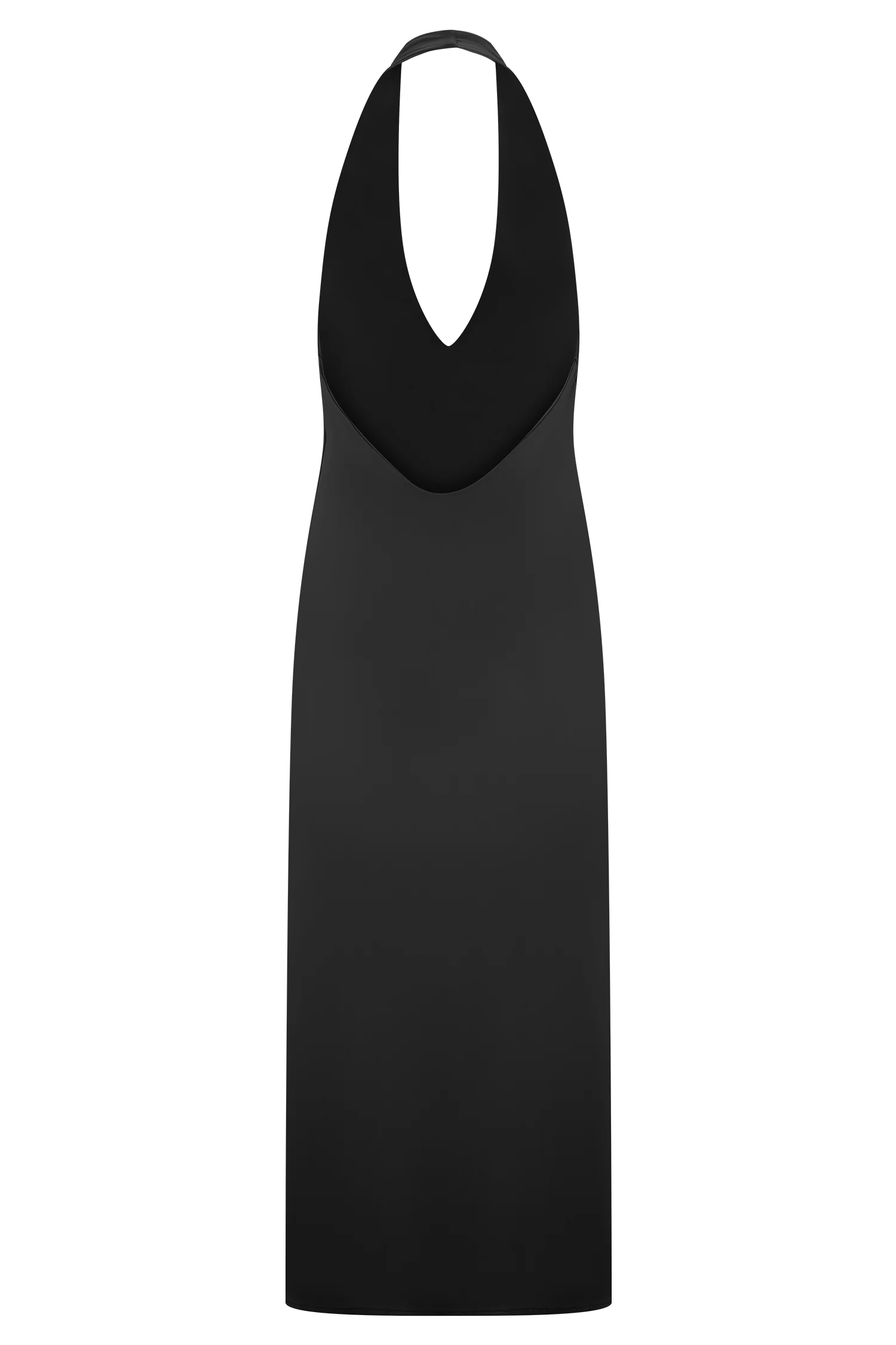 Genie Slinky Halter Midi Dress - Black