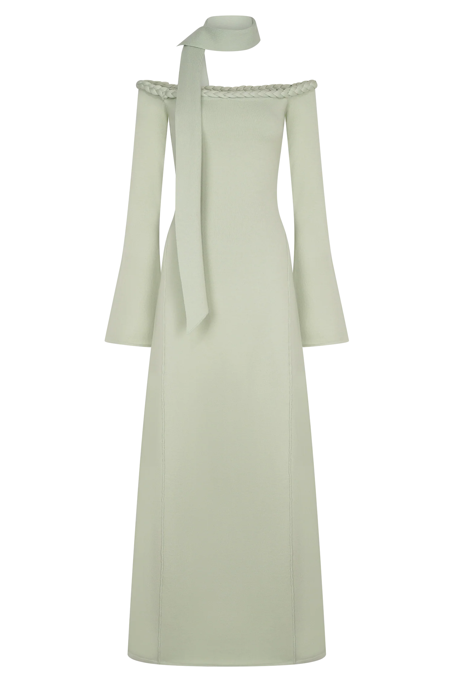 Heidi Strapless Knit Scarf Maxi Dress - Pastel Green