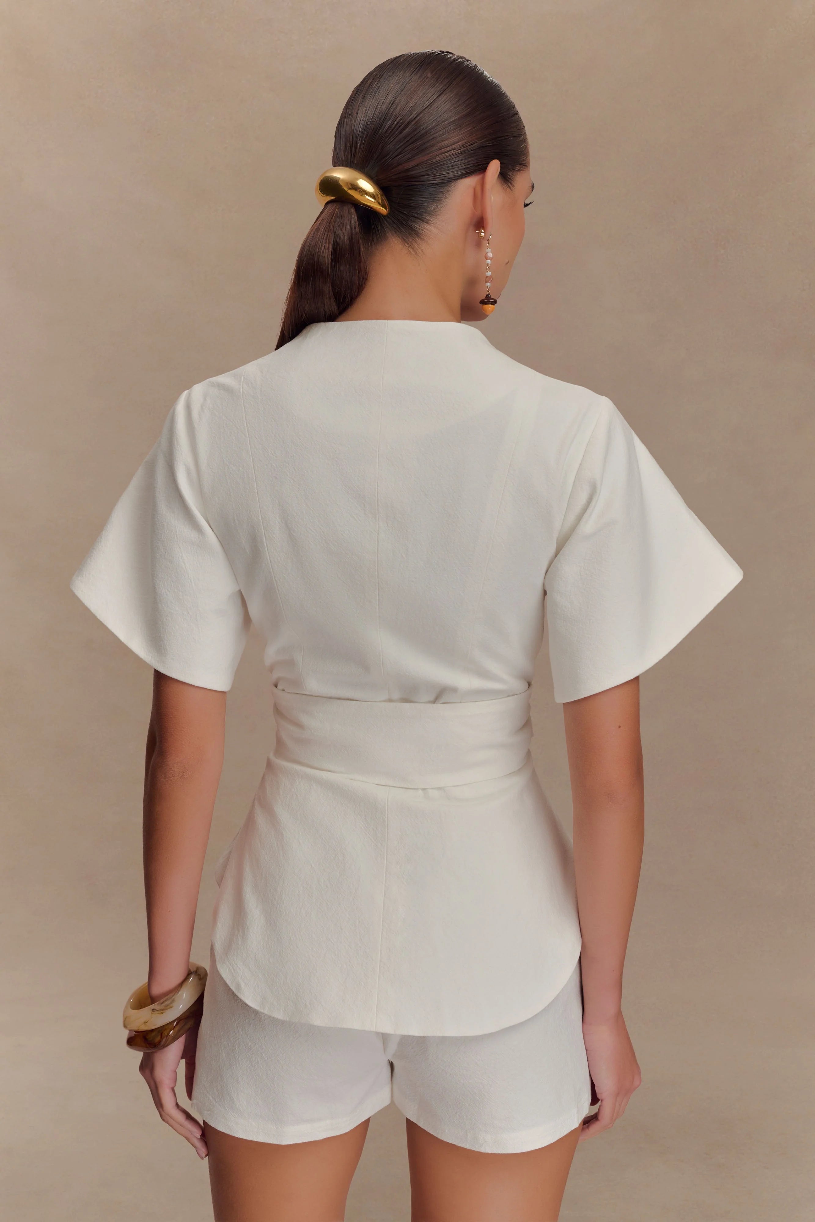 Liberty Cotton Shortsleeve Top - White