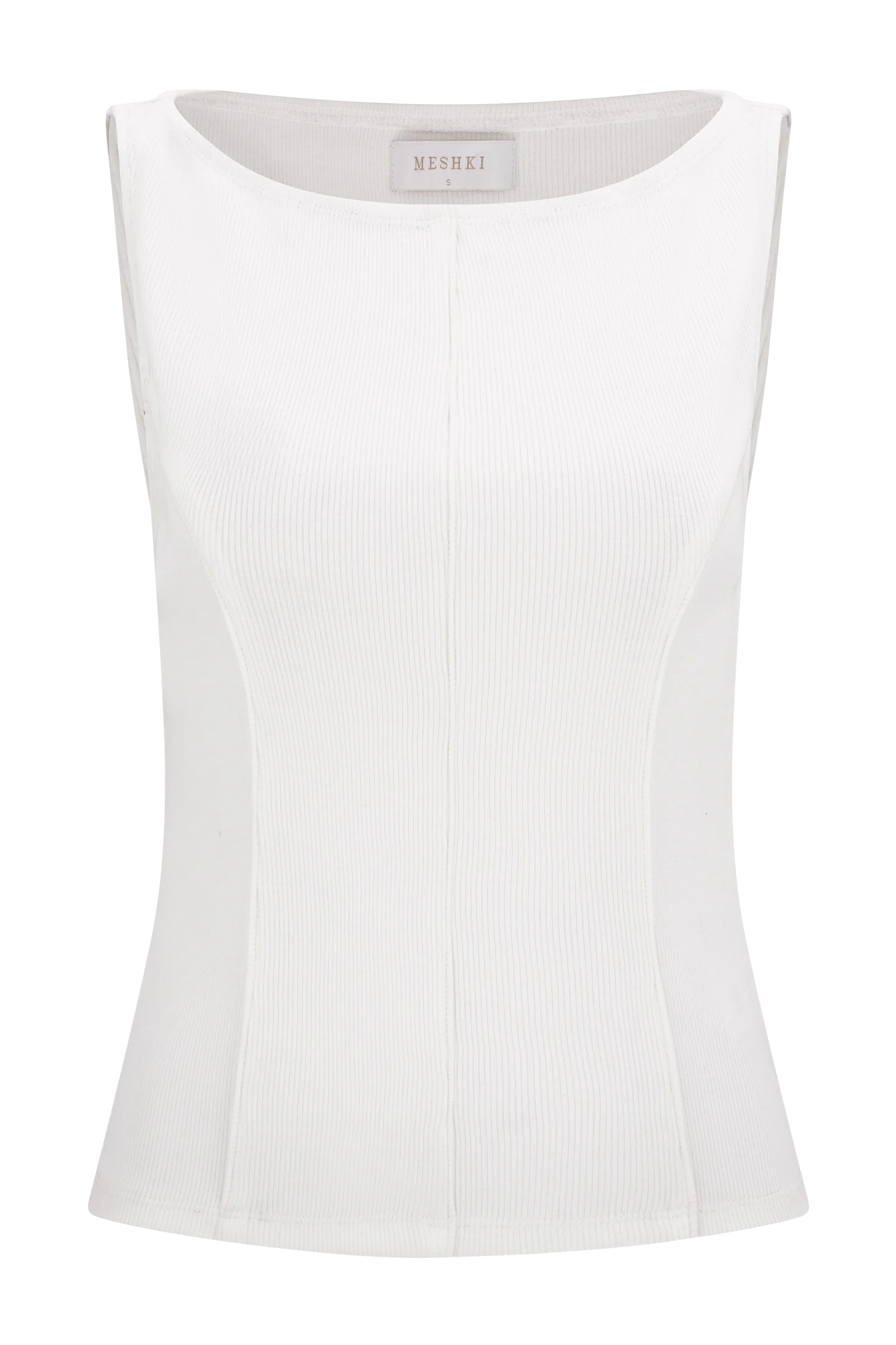 Coraline Panelled Sleeveless Top - White