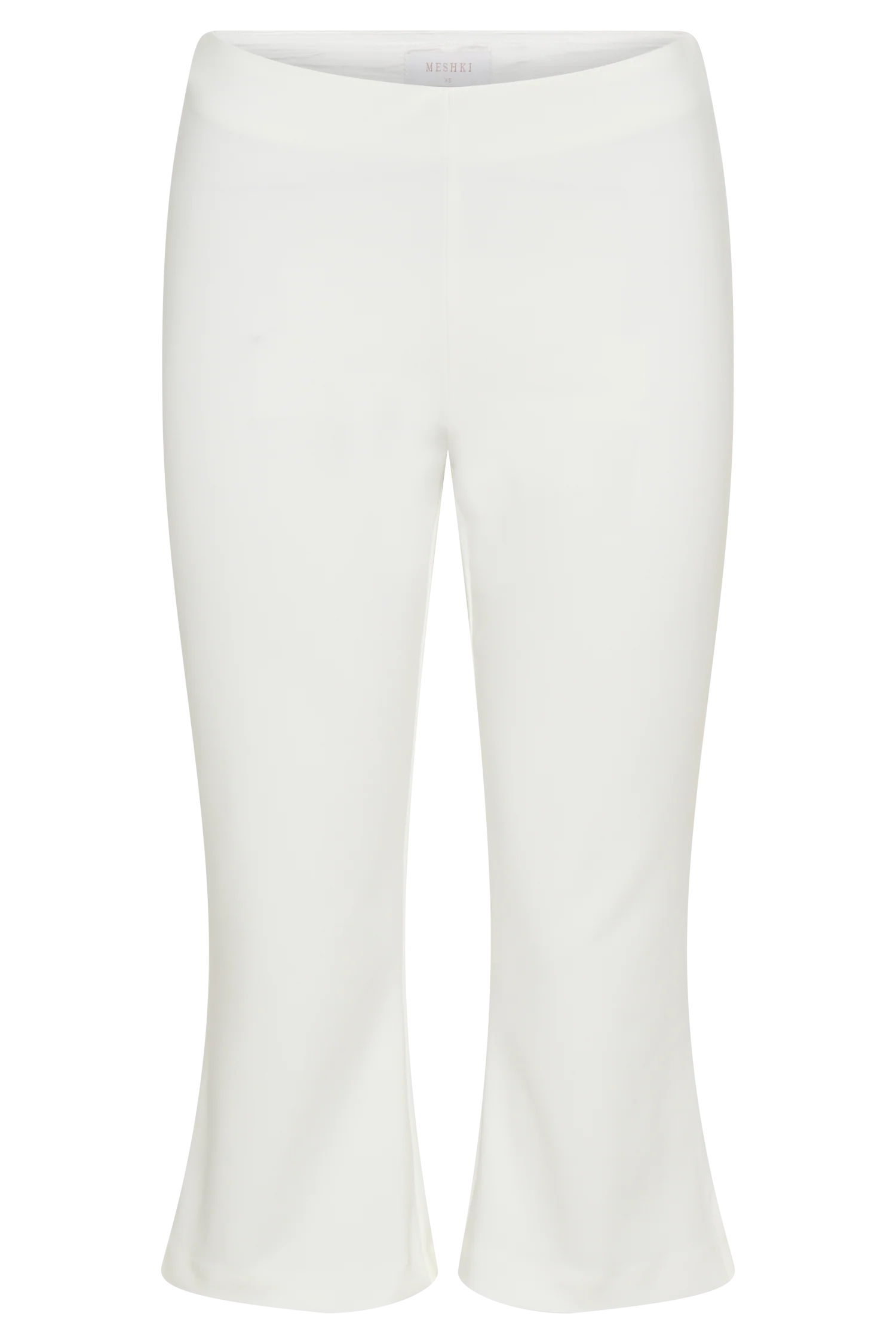 Layla Flared Crepe Capri Pants - White