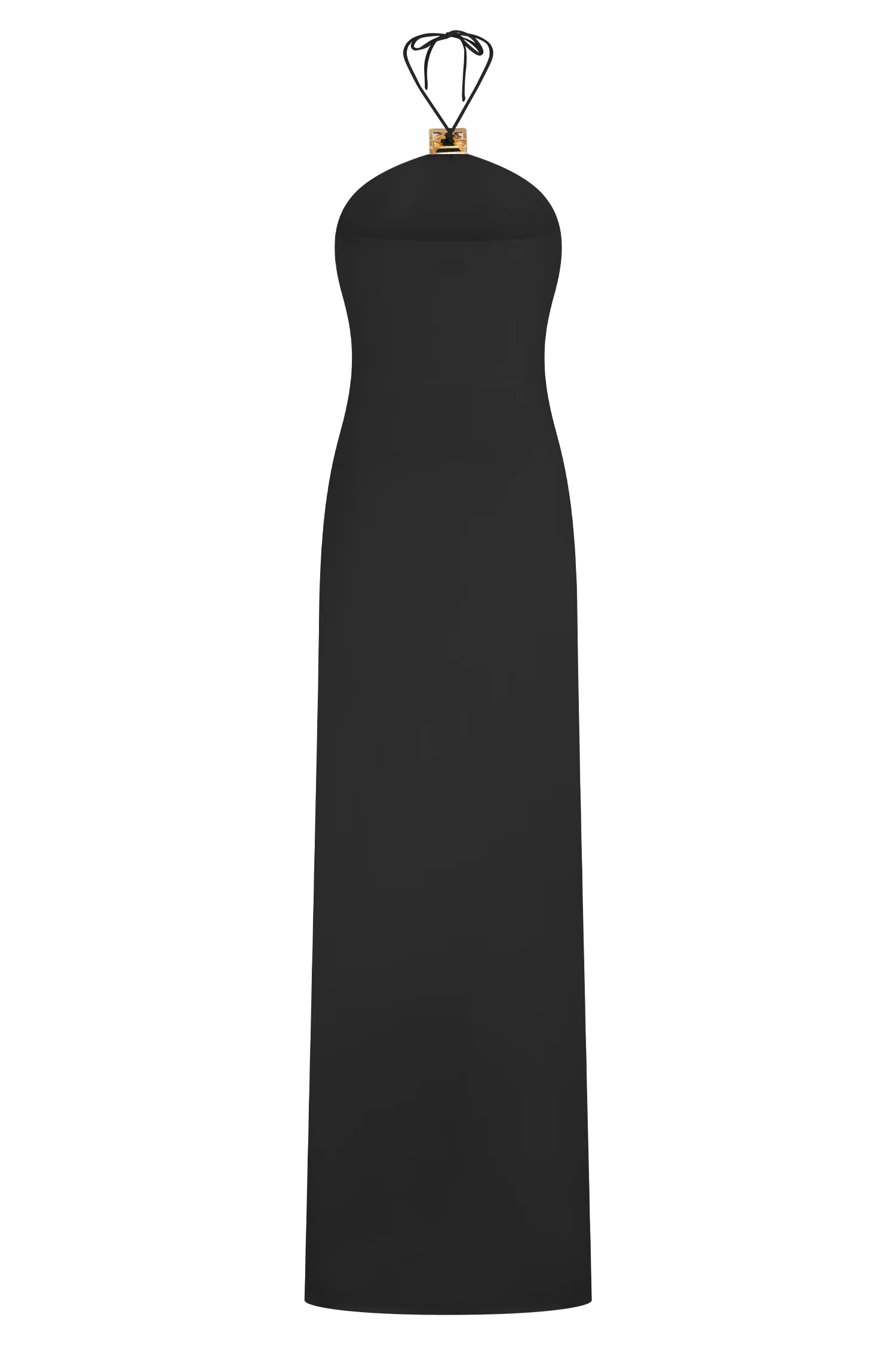 Quincy Halter Maxi Dress With Hardware - Black
