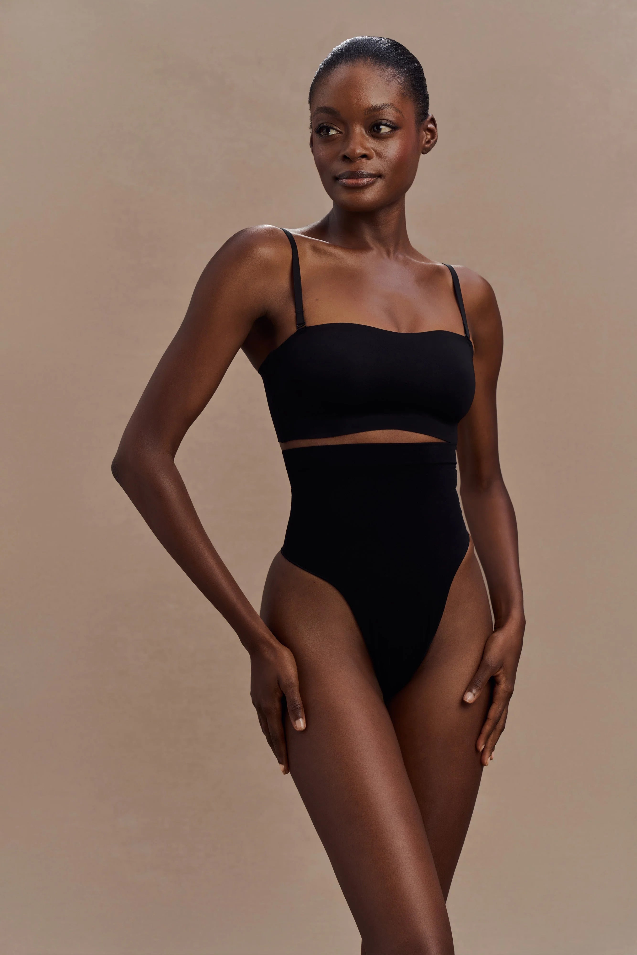 Saria High Waist Shapewear Briefs - Black