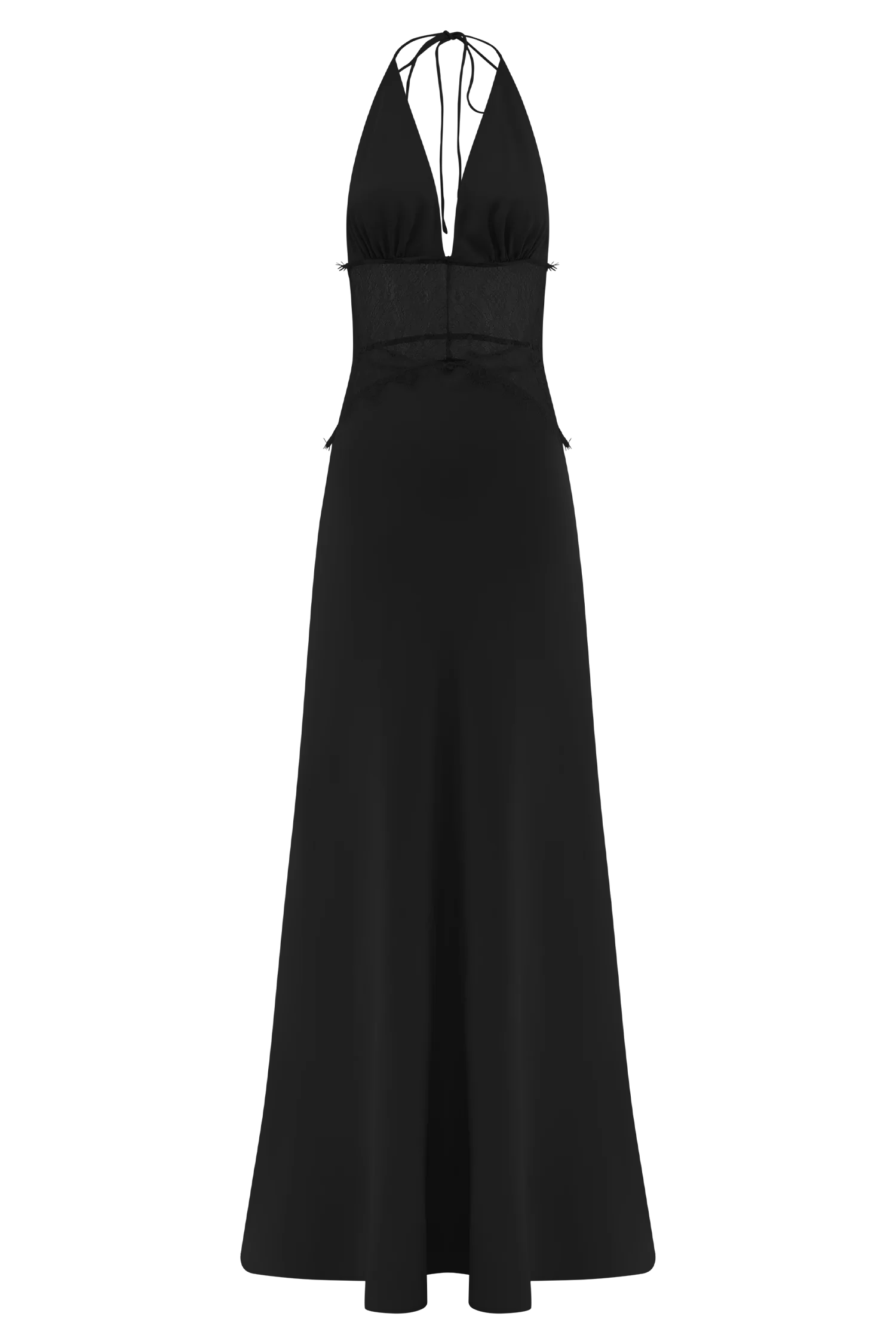 Dinah Lace And Satin Maxi Dress - Black