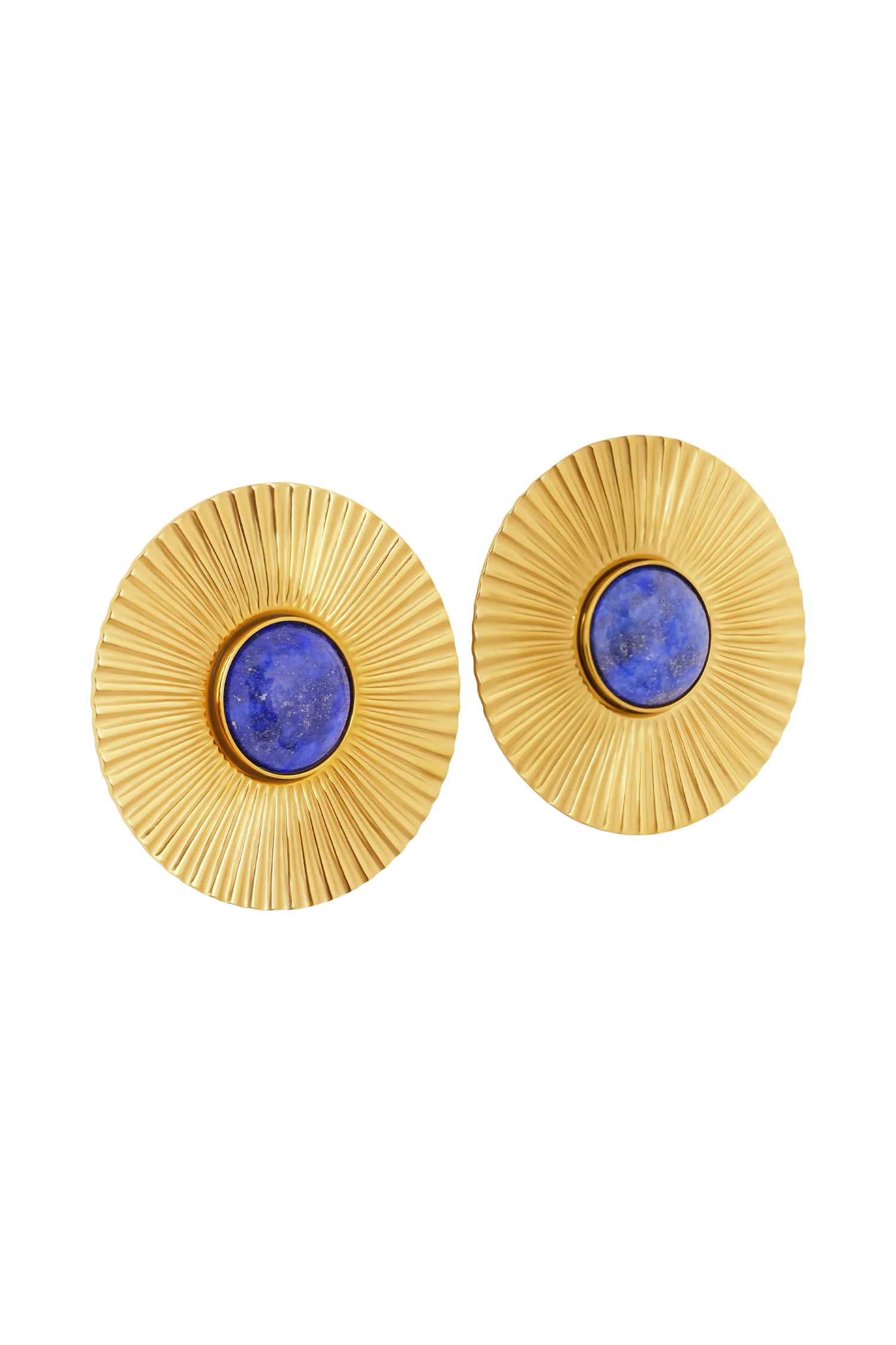 Maisie Round Gemstone Earrings - Gold