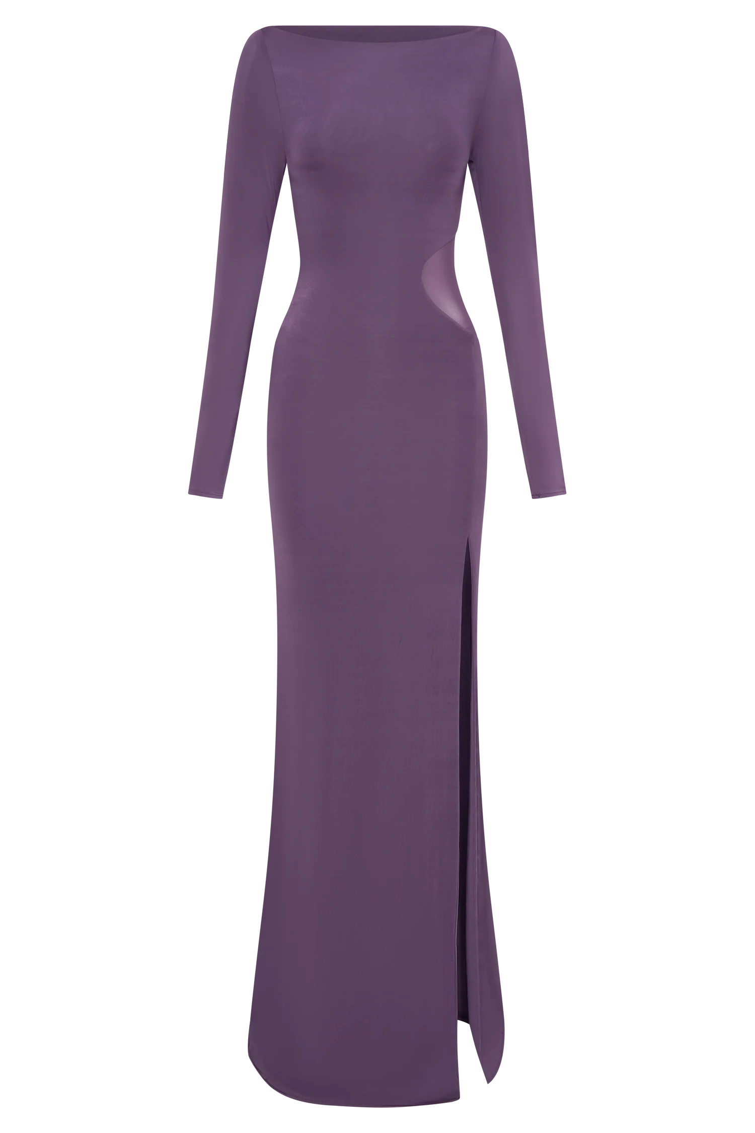Megan Slinky And Mesh Maxi Dress - Purple