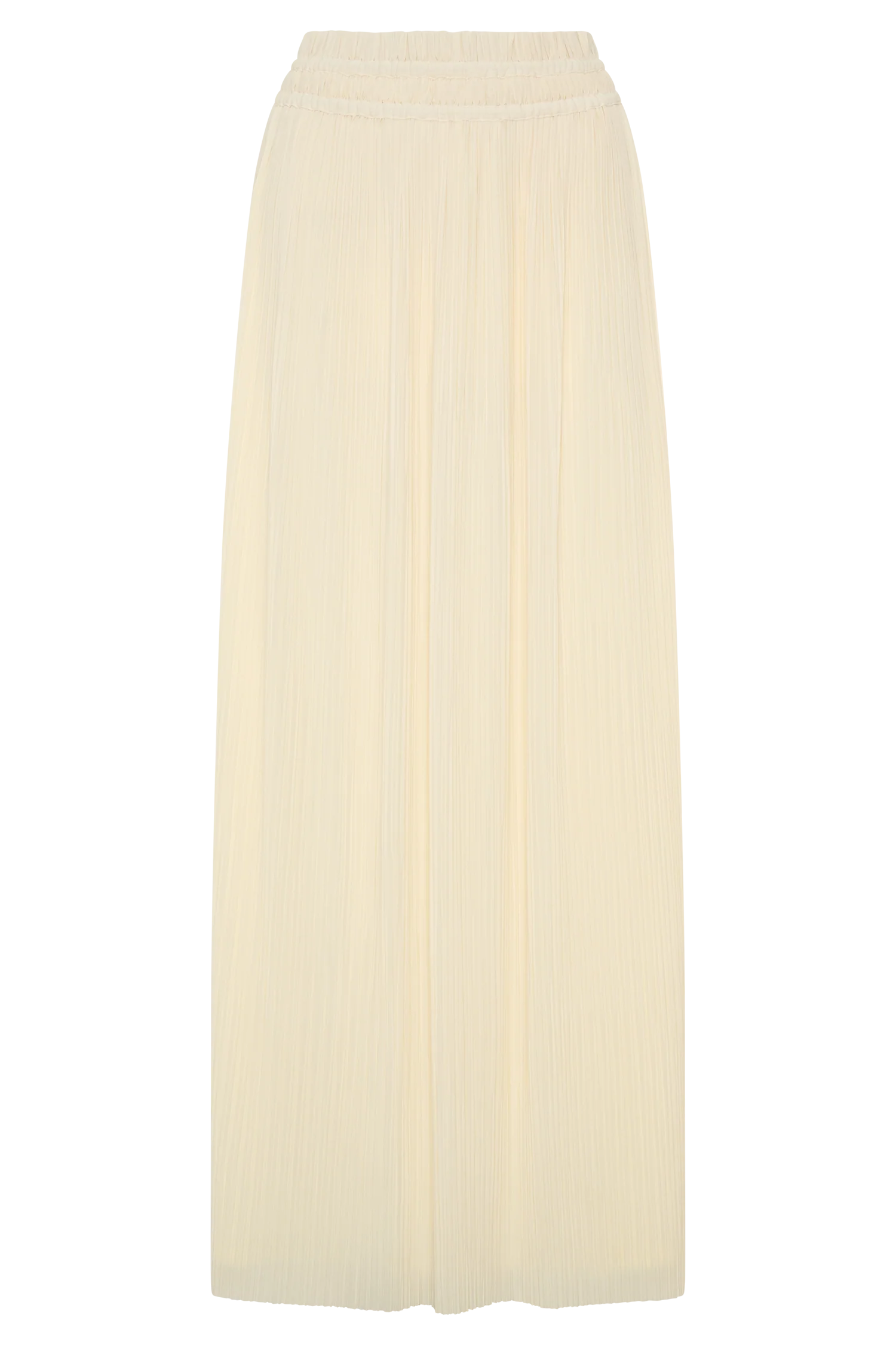 Amaris Gathered Plisse Maxi Skirt - Lemon