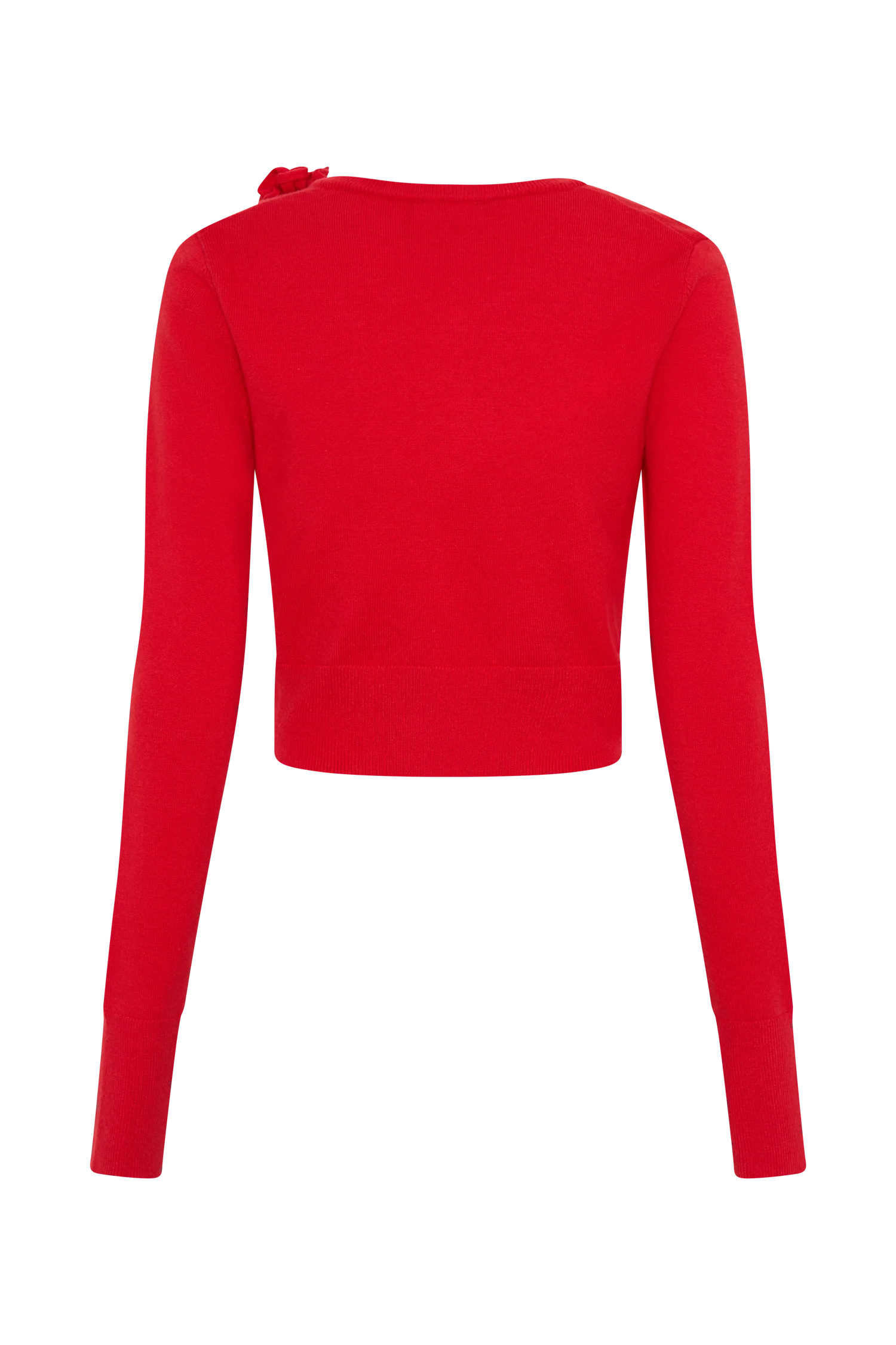 Gianna Knit Cardigan With Flowers - Red